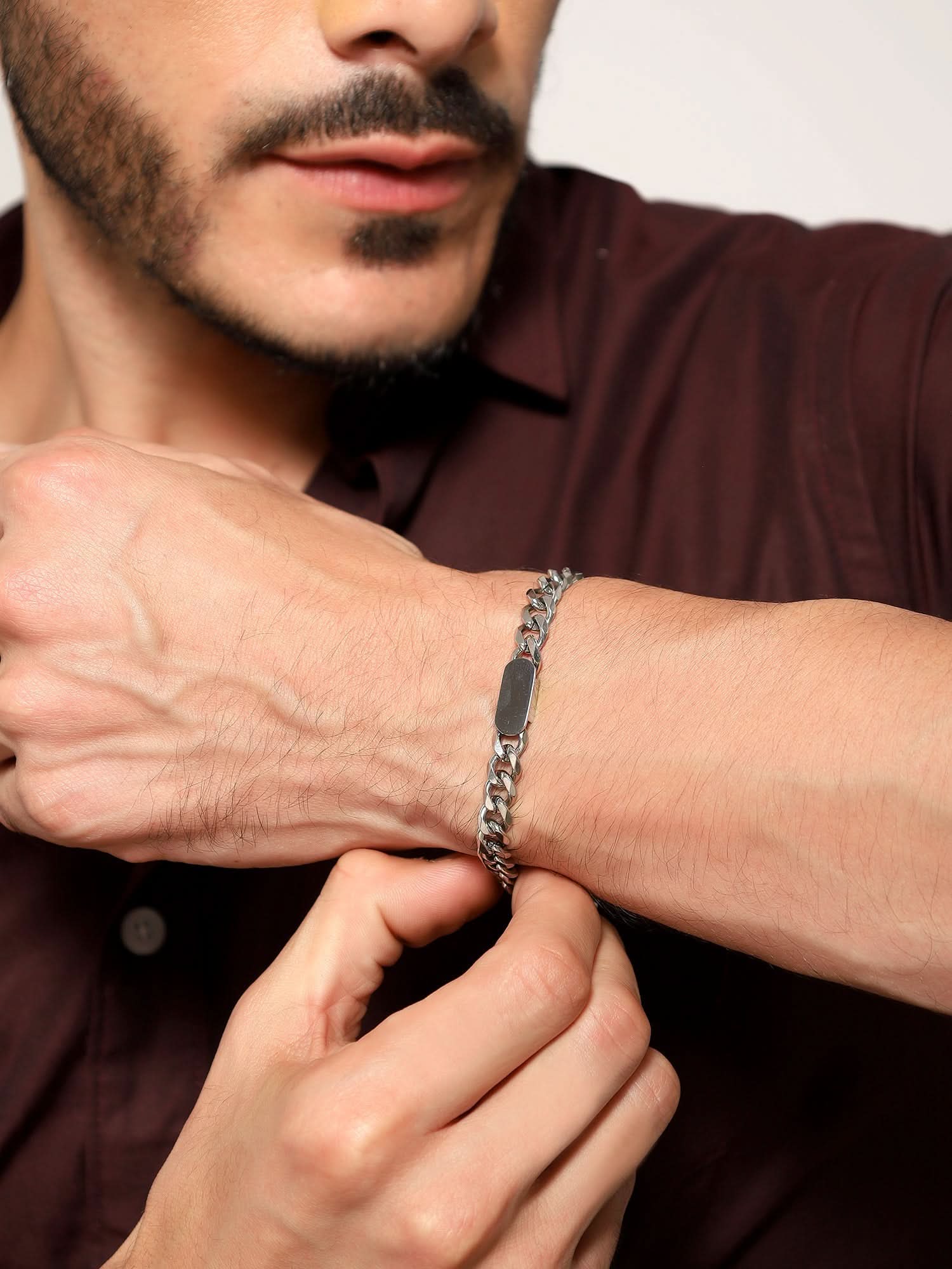 Hip Hop Jewelry Cuban Bracelet (Silver)