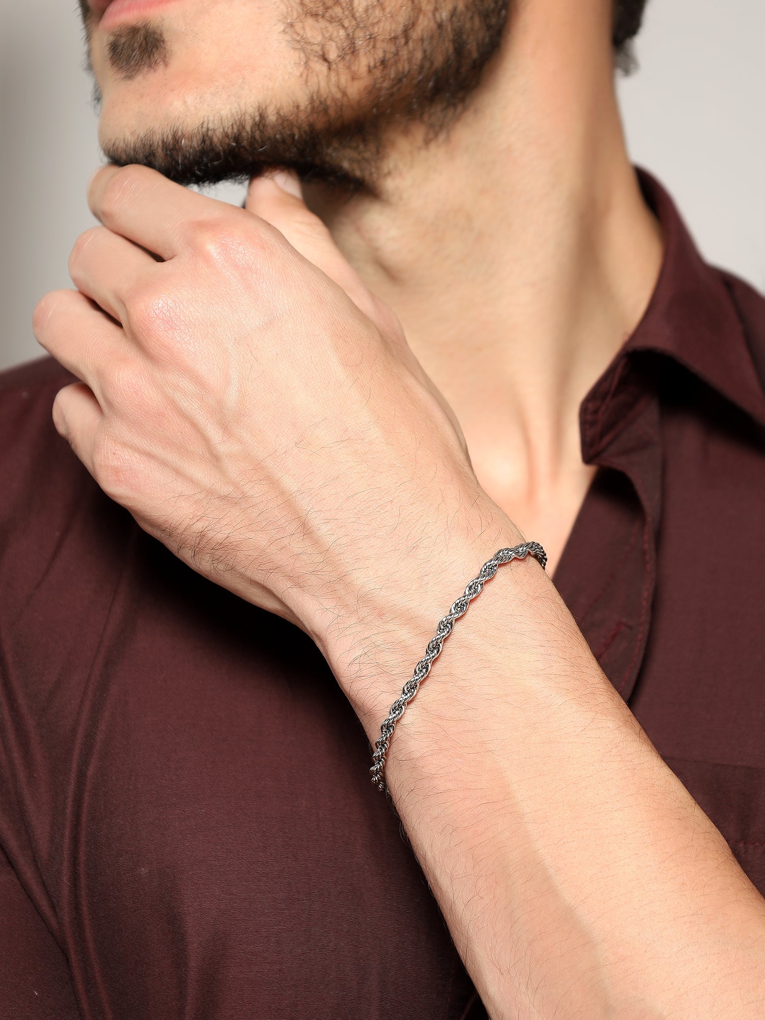 Twist Rope Bracelet (Silver)