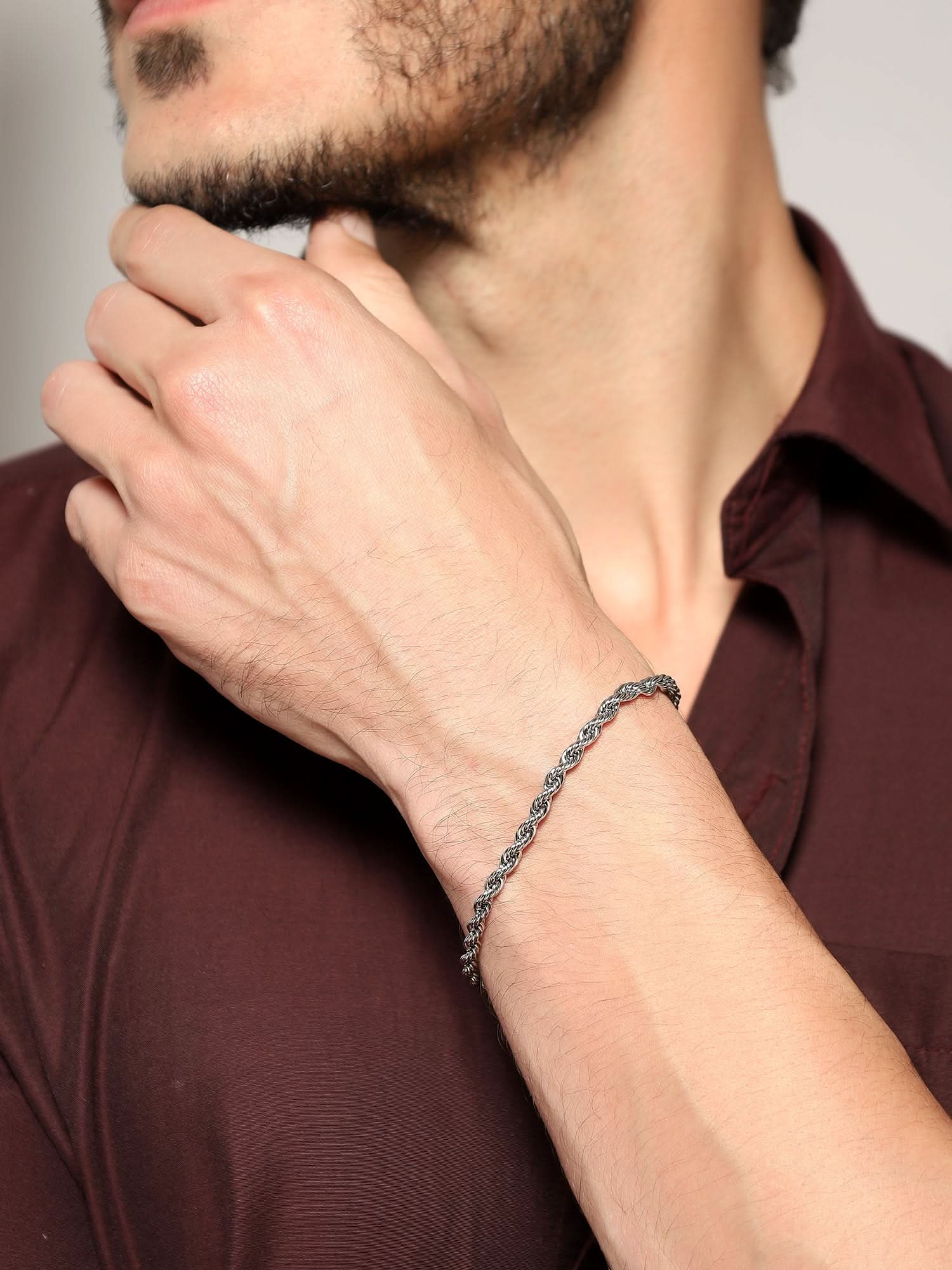 Twist Rope Bracelet (Silver)