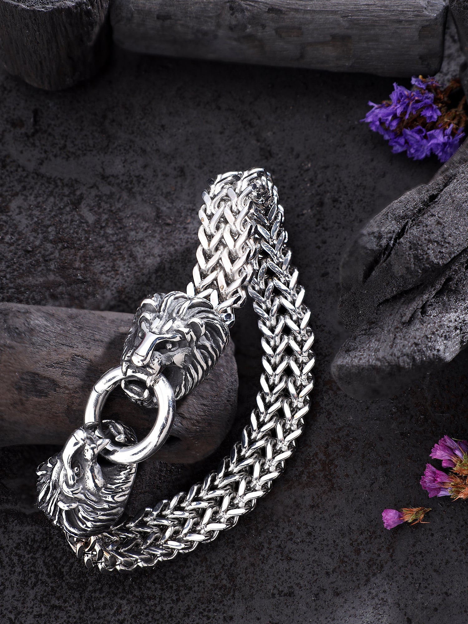 Lion Head Bracelet (Silver)