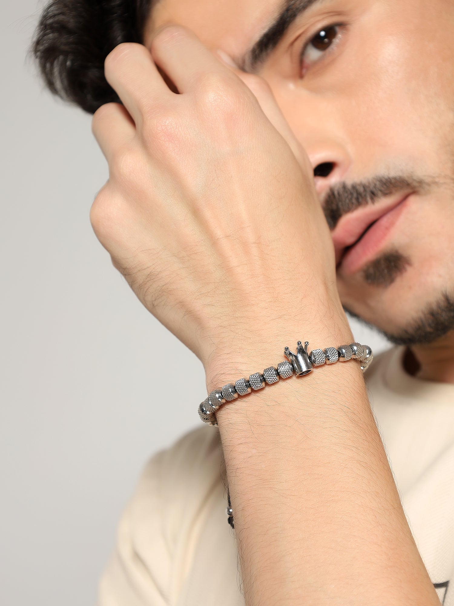 Crown Charm Roman Numerals Bracelet