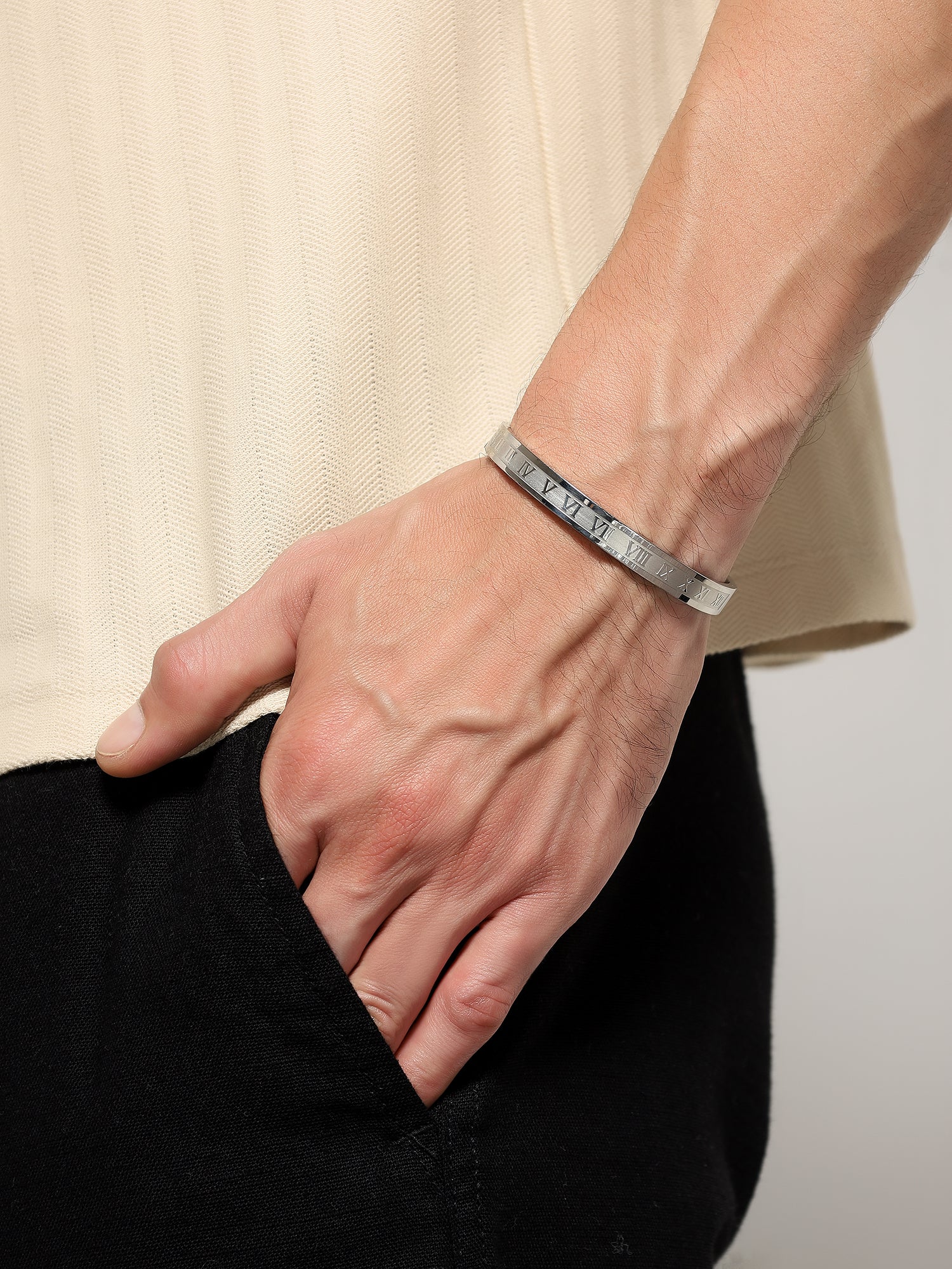 Crown Charm Roman Numerals Bracelet
