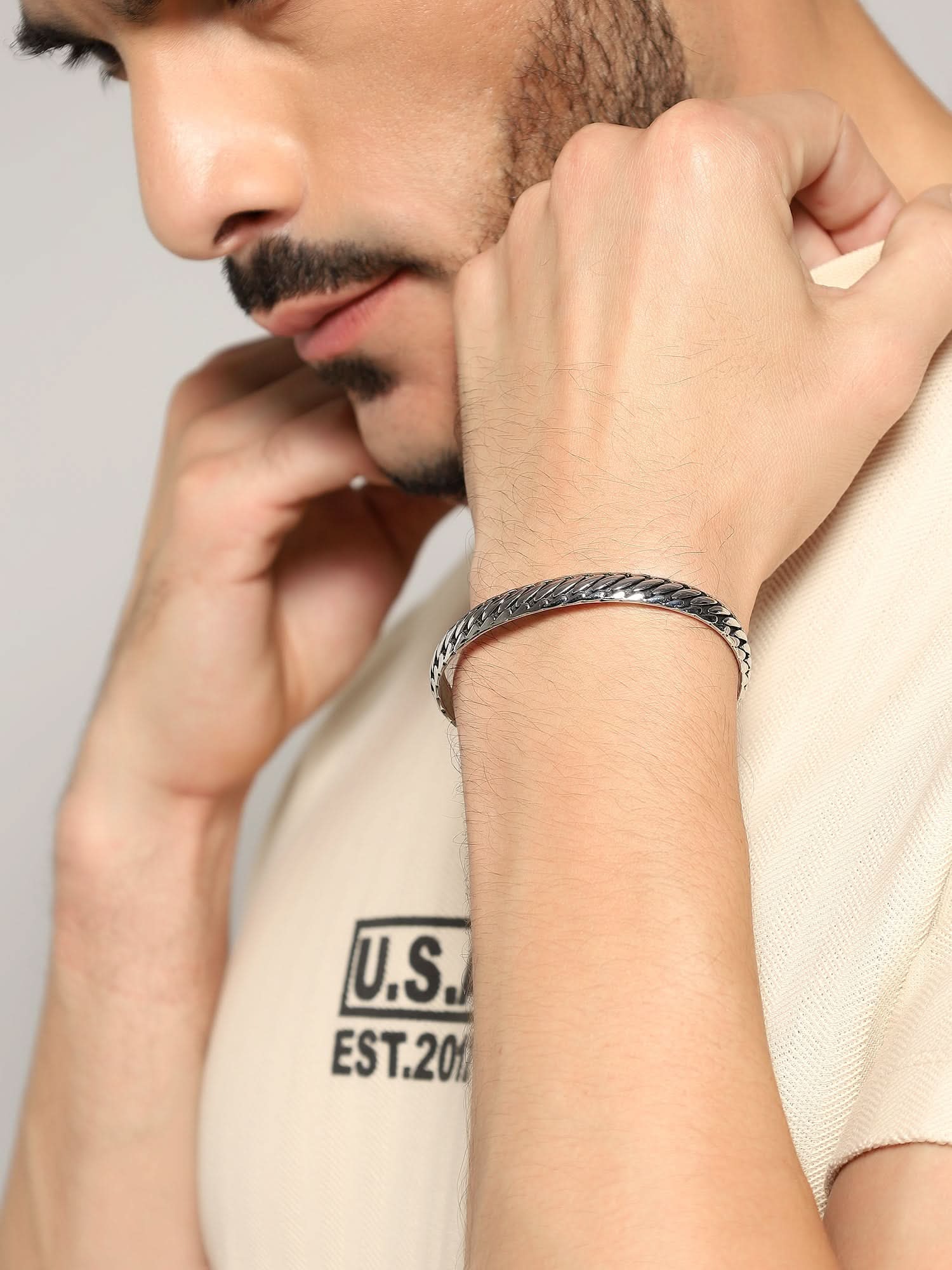 Vintage Tyre Bracelet (Silver)