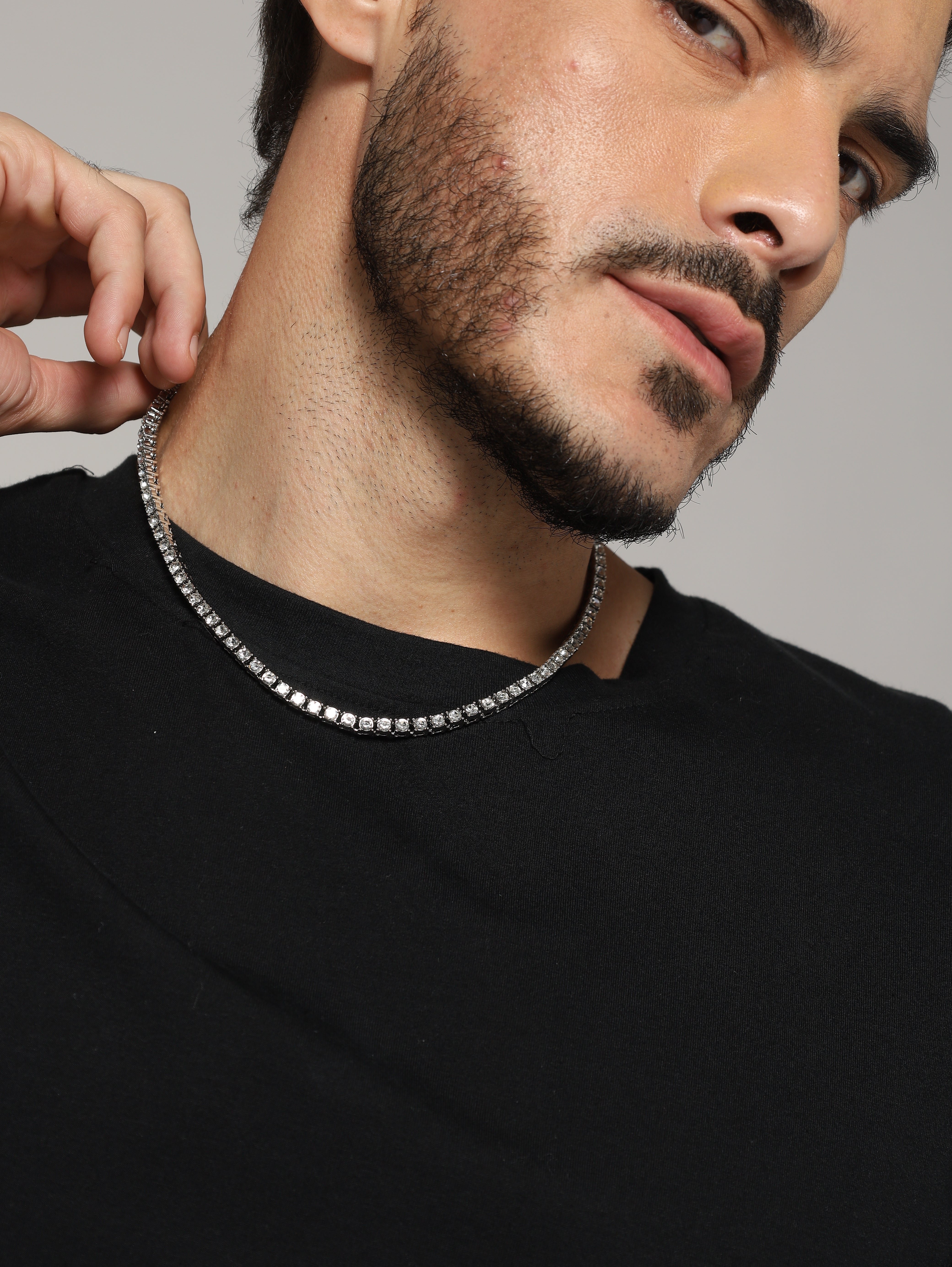 Diamond Tennis Chain (Silver)