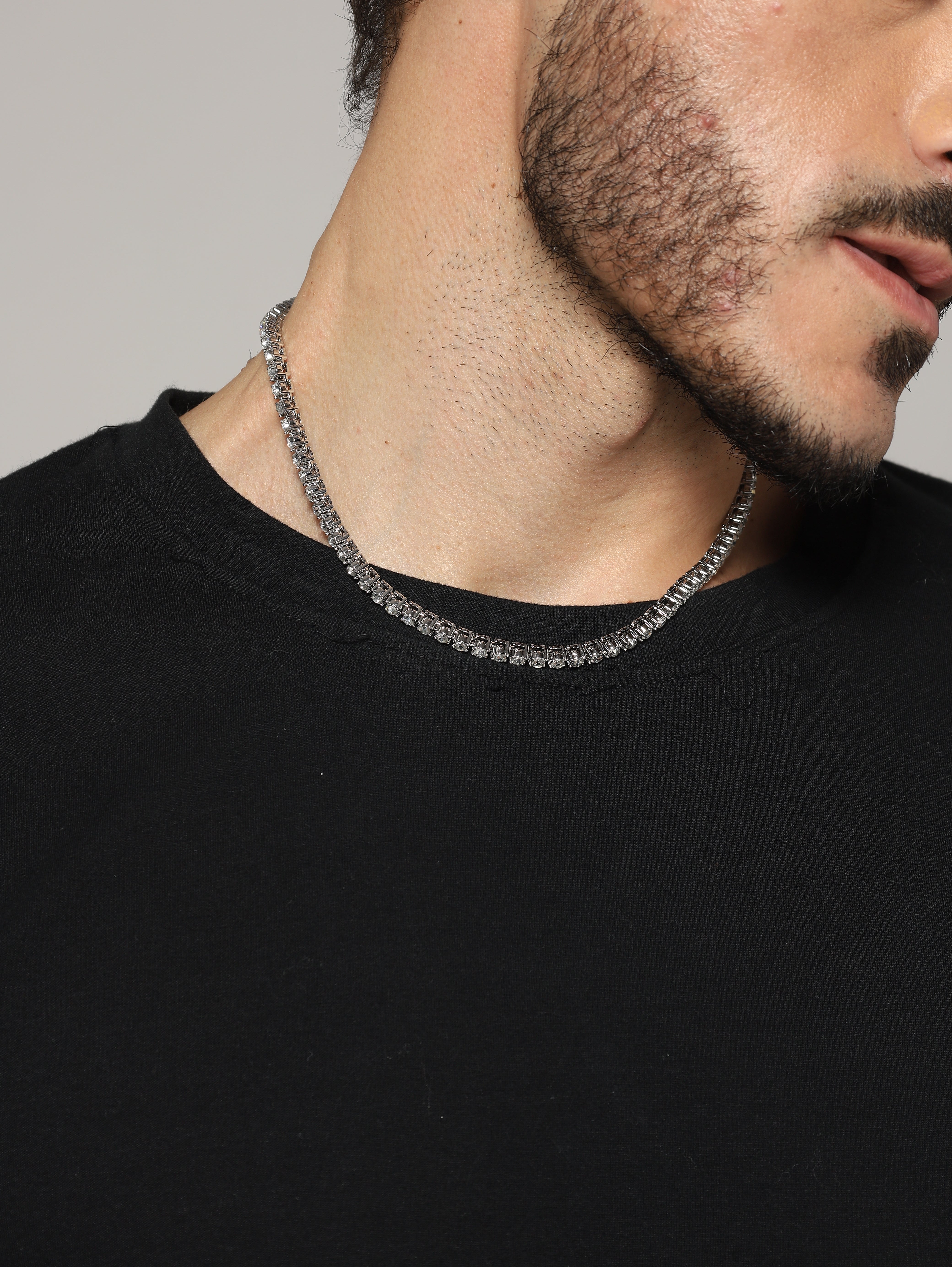 Diamond Tennis Chain (Silver)