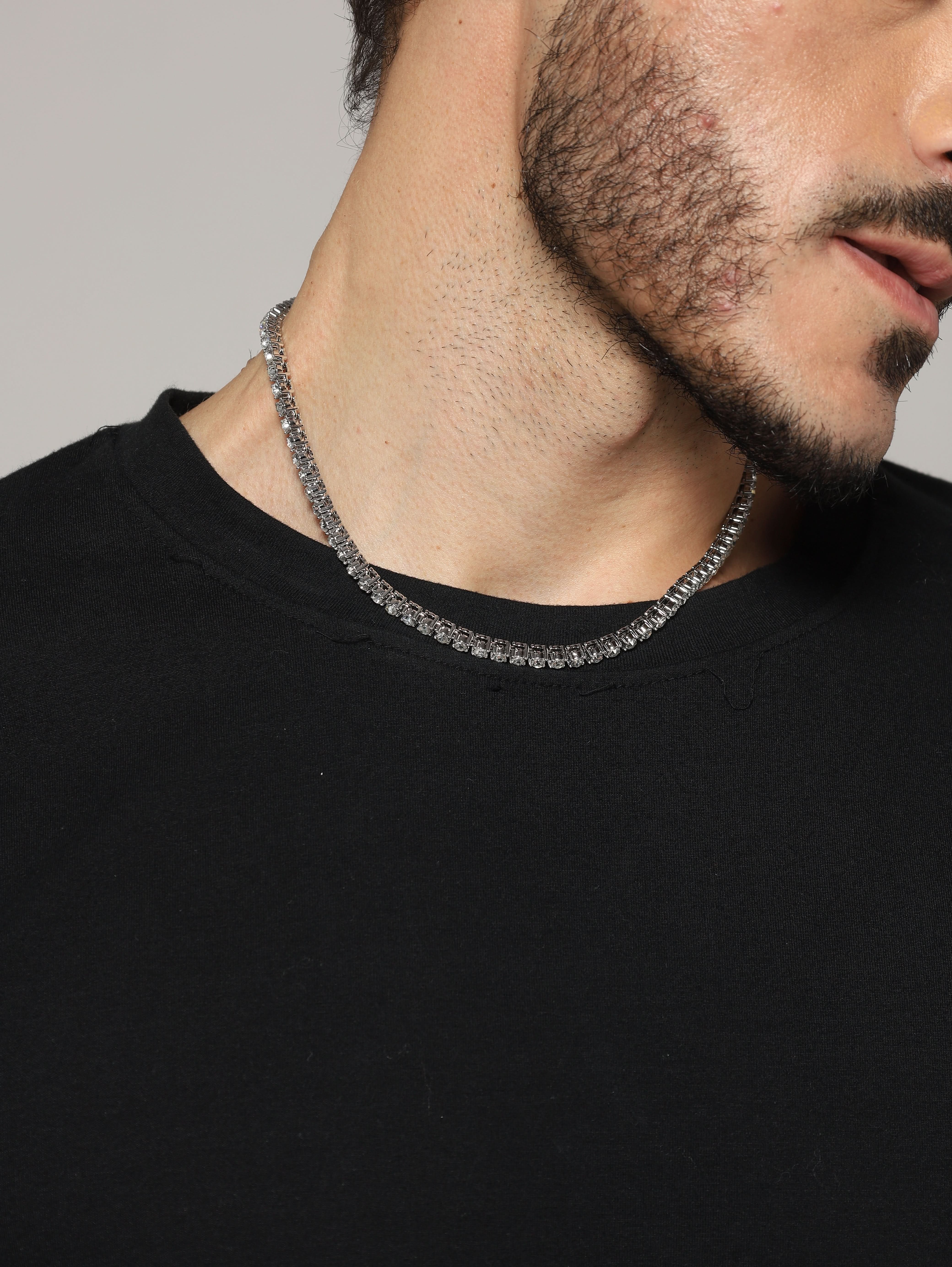 Diamond Tennis Chain (Silver)