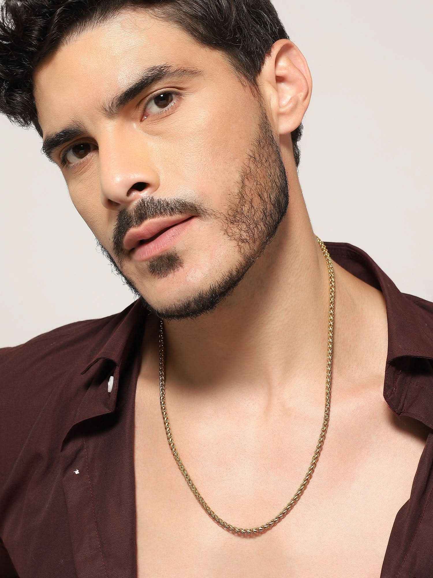 Chunky Flower Wheat Chain (Gold)