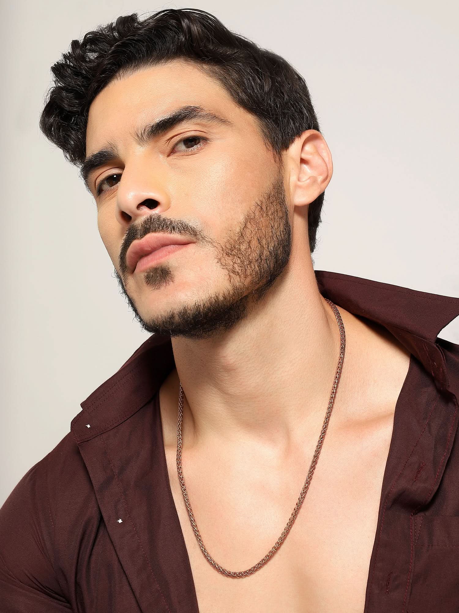 Chunky Flower Wheat Chain (Rose Gold)