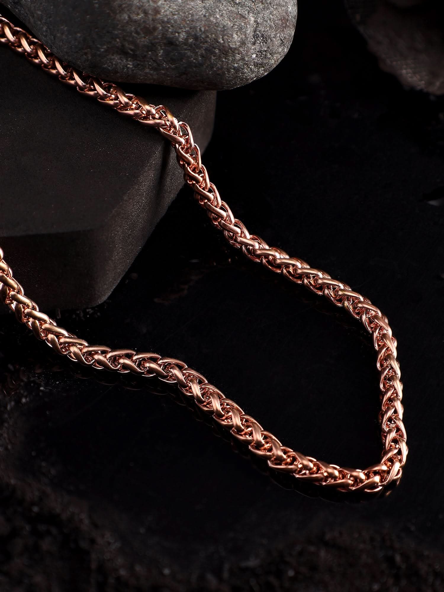 Chunky Flower Wheat Chain (Rose Gold)