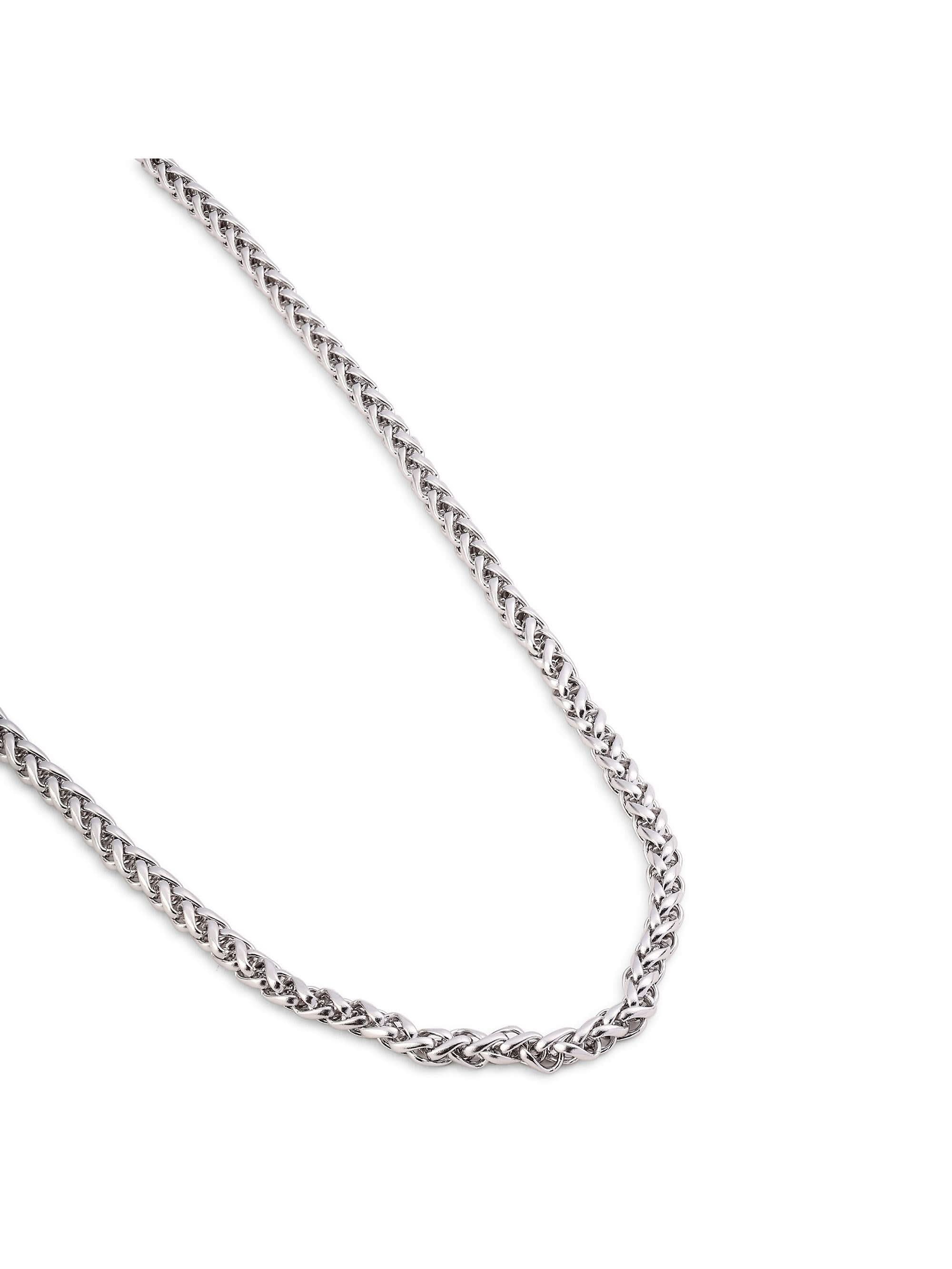 Chunky Flower Wheat Chain (Silver)