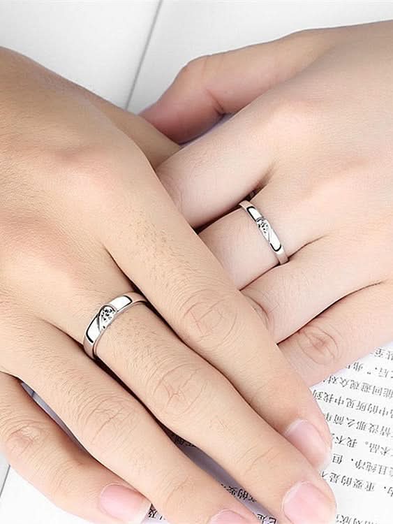 Heart-shaped Couple Ring Set