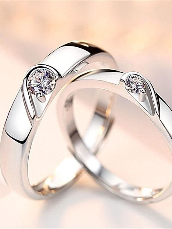 Heart-shaped Couple Ring Set