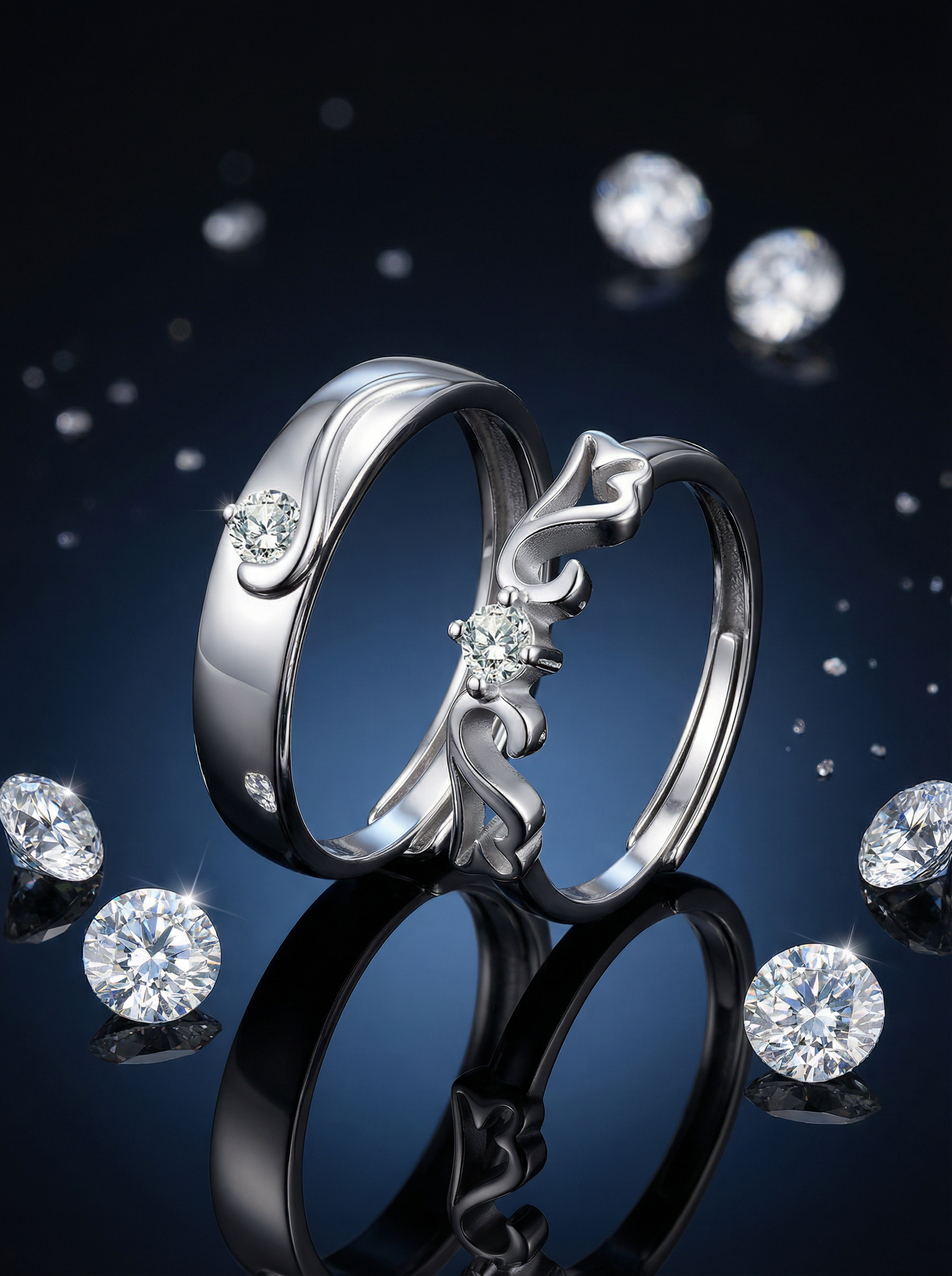 Angel's Love Couple Ring Set