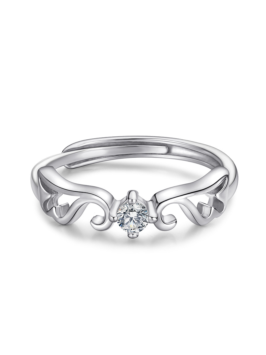 Angel's Love Couple Ring Set — matching his and hers silver rings on display