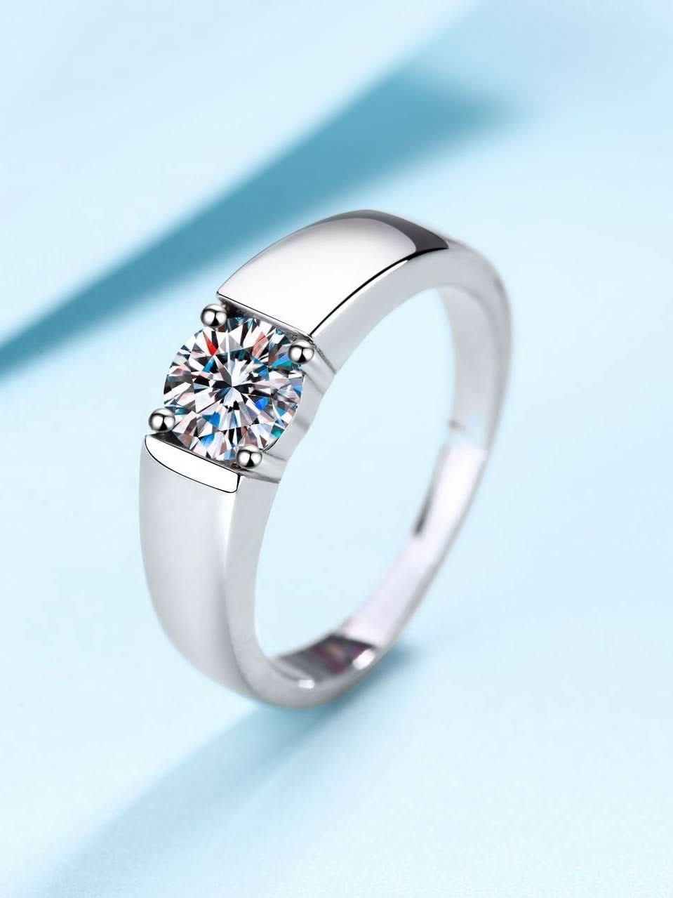 Moon Star Heart Shape Rings Set — matching his and hers silver rings on display