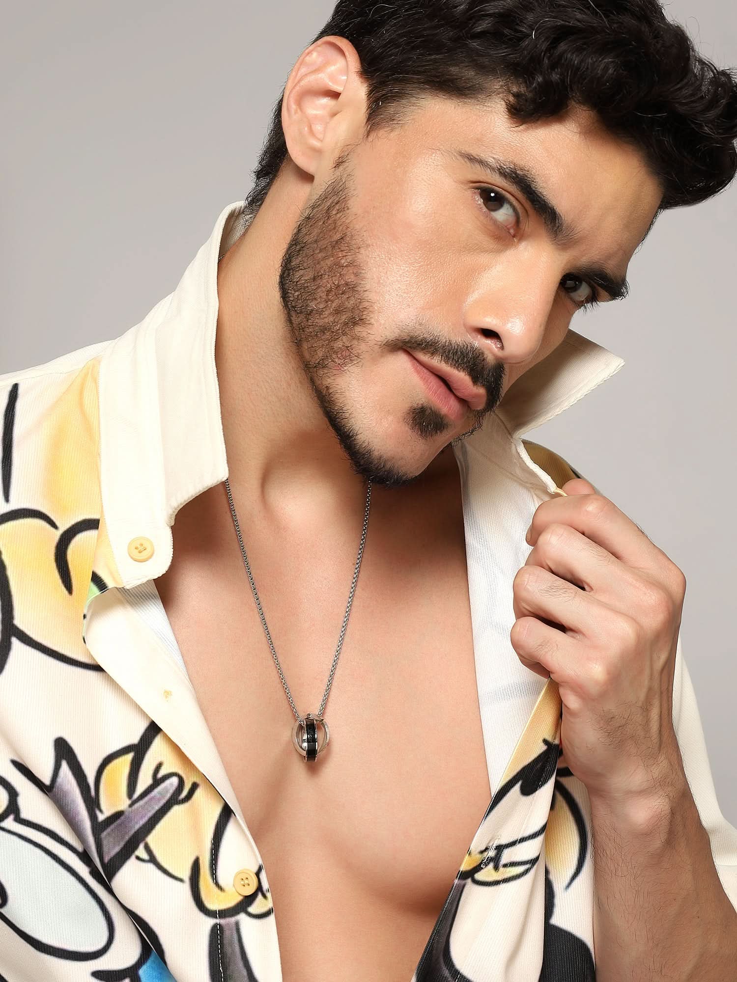 Diamond Inlaid Lettering Couple Chain Pendant