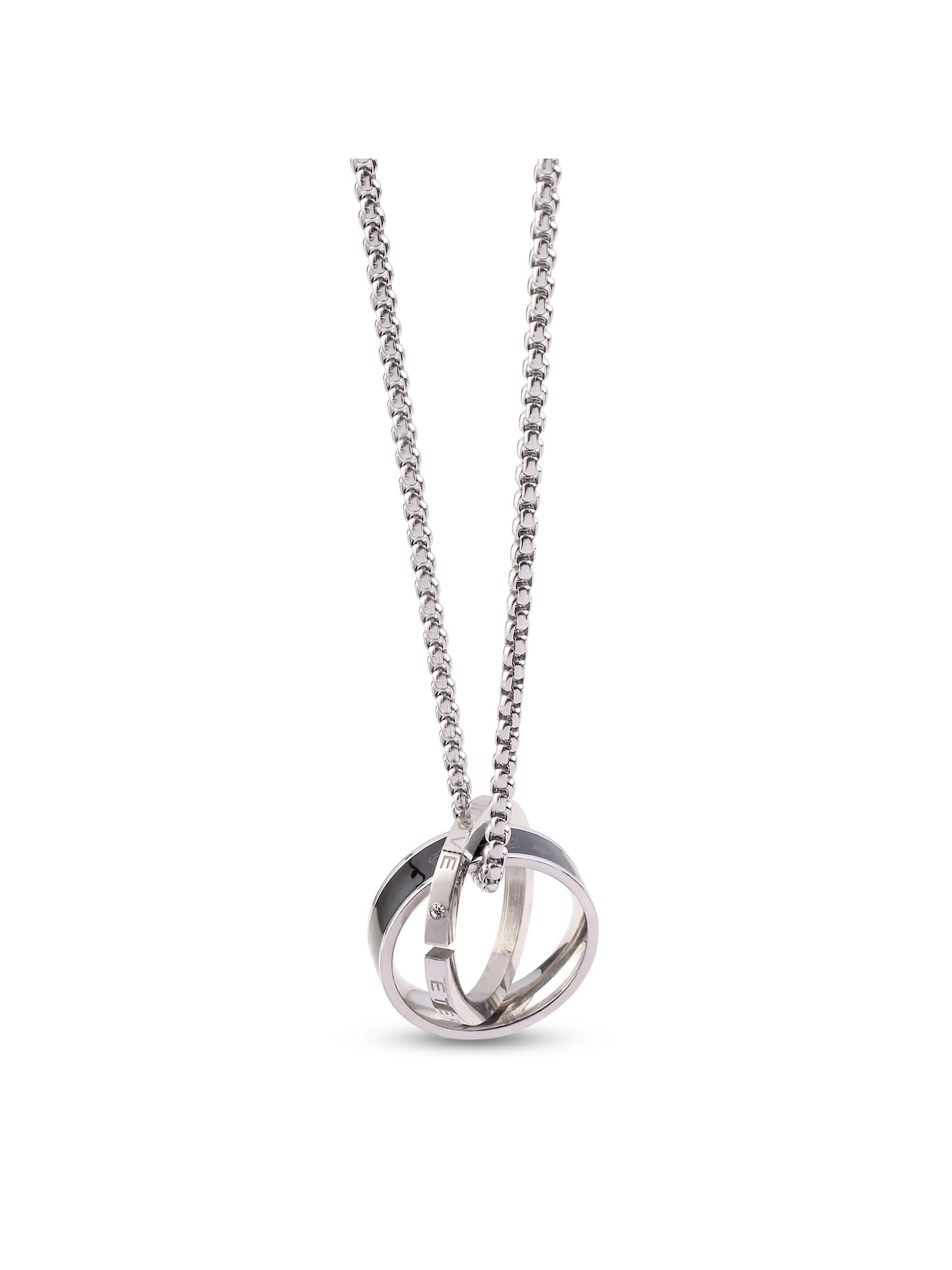 Diamond Inlaid Lettering Couple Chain Pendant