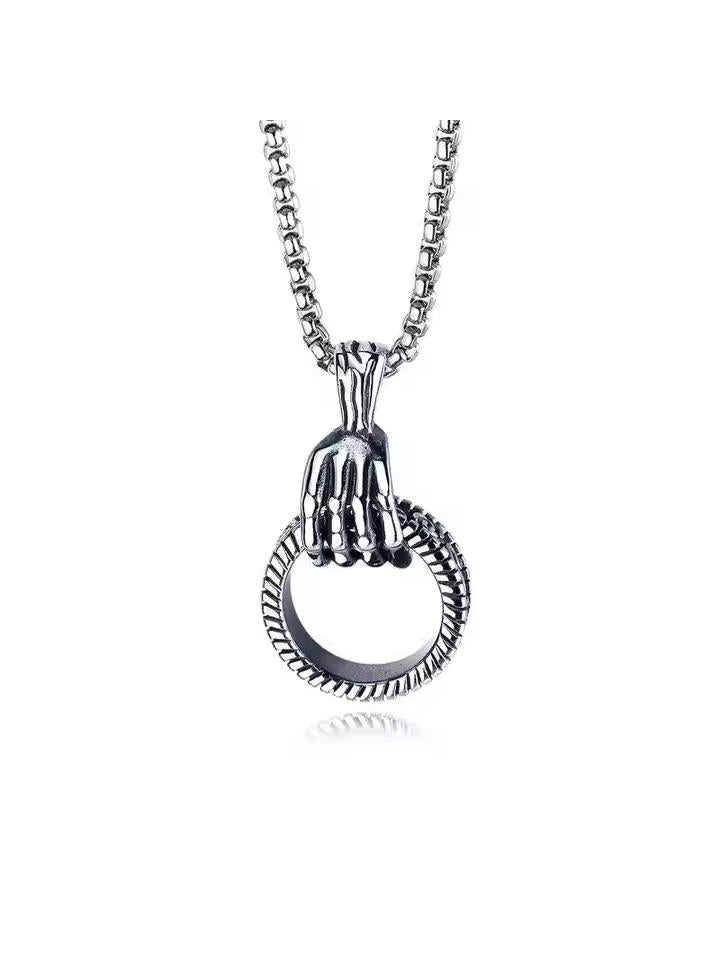 Hand Ring Pendant (Silver)