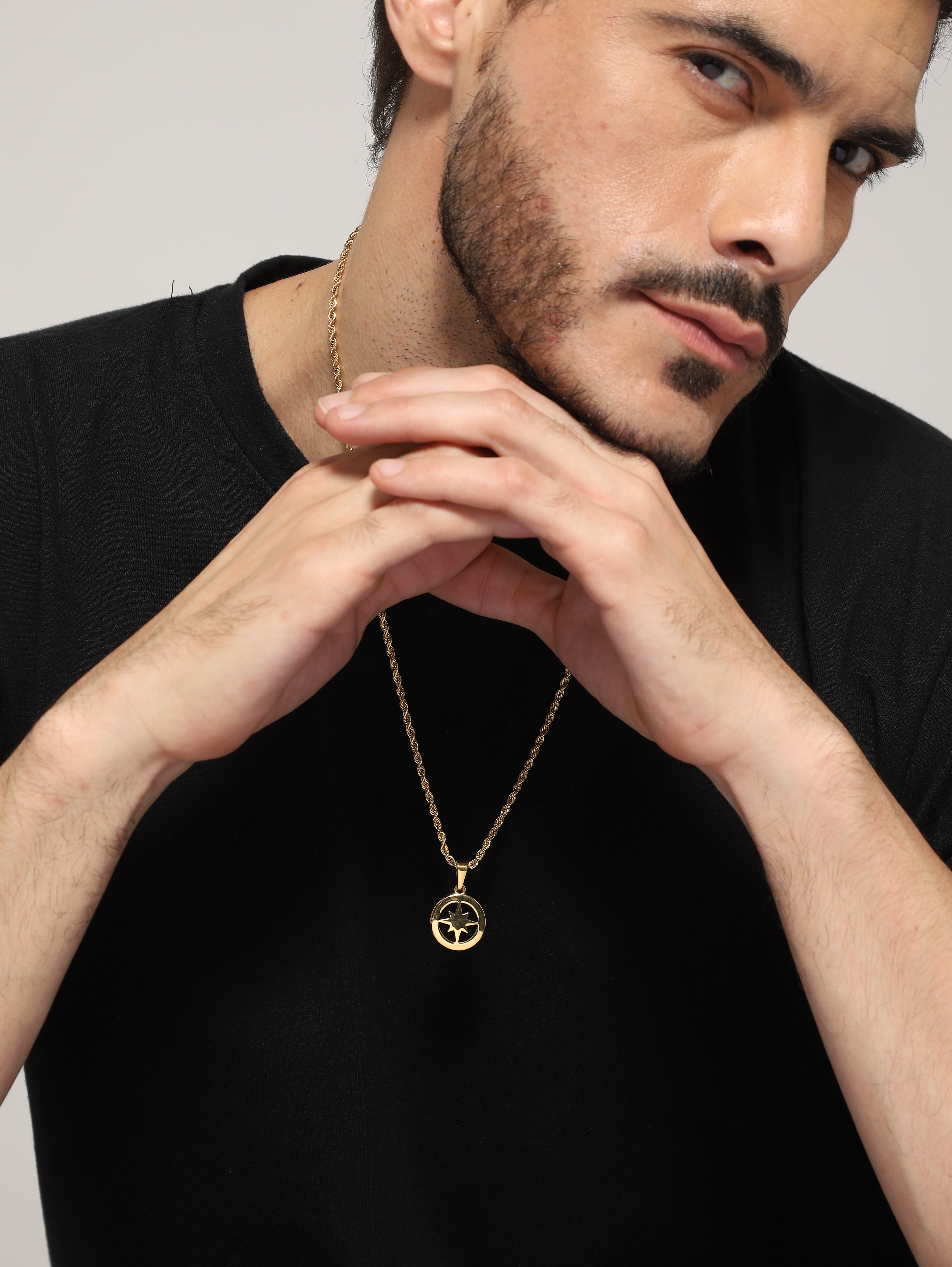 North Star Compass Pendant (Gold)