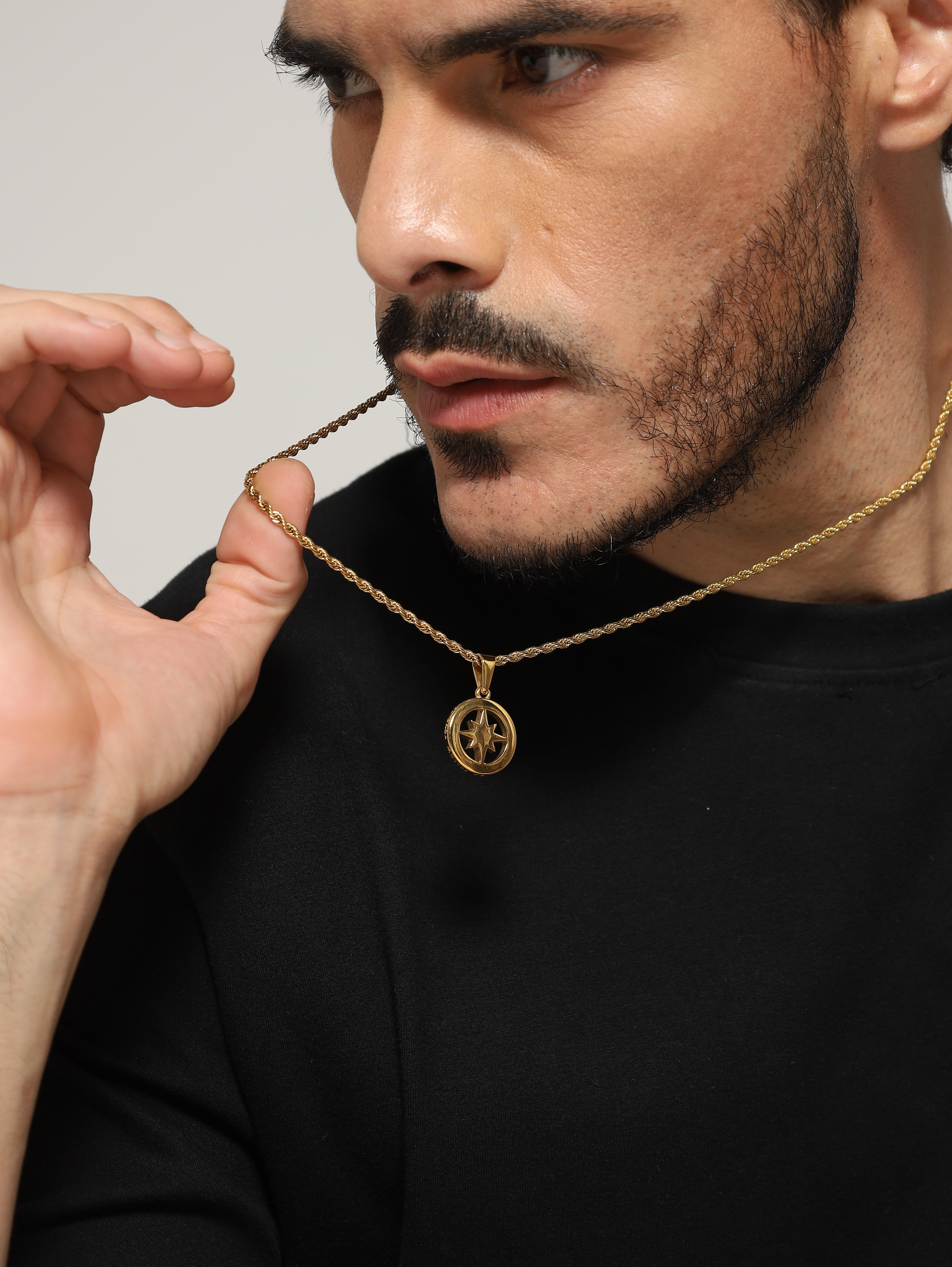 North Star Compass Pendant (Gold)