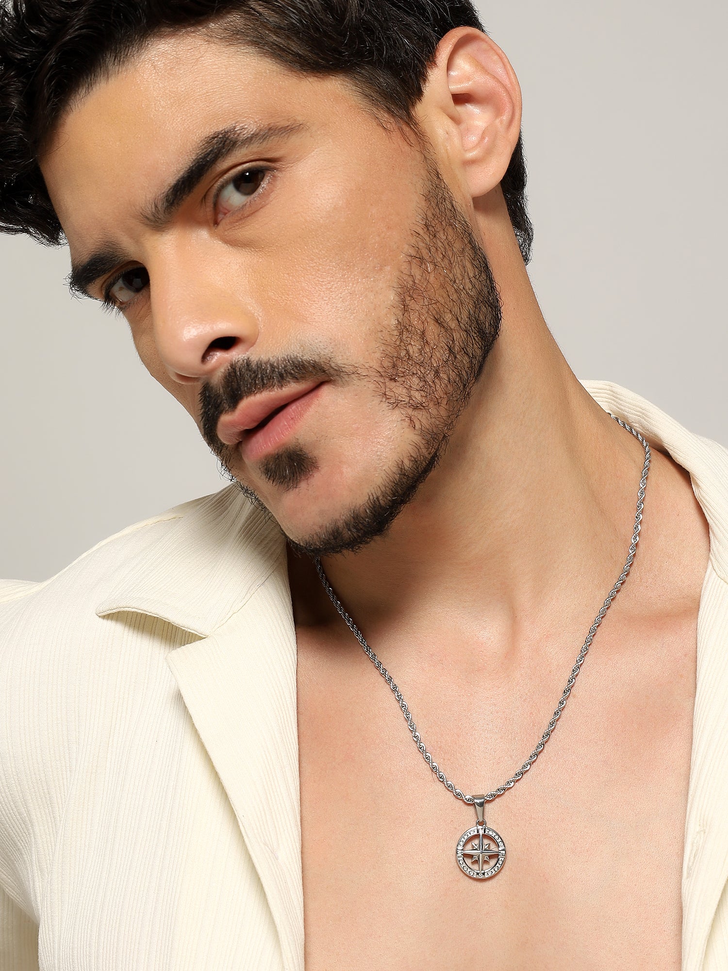 North Star Compass Pendant (Silver)