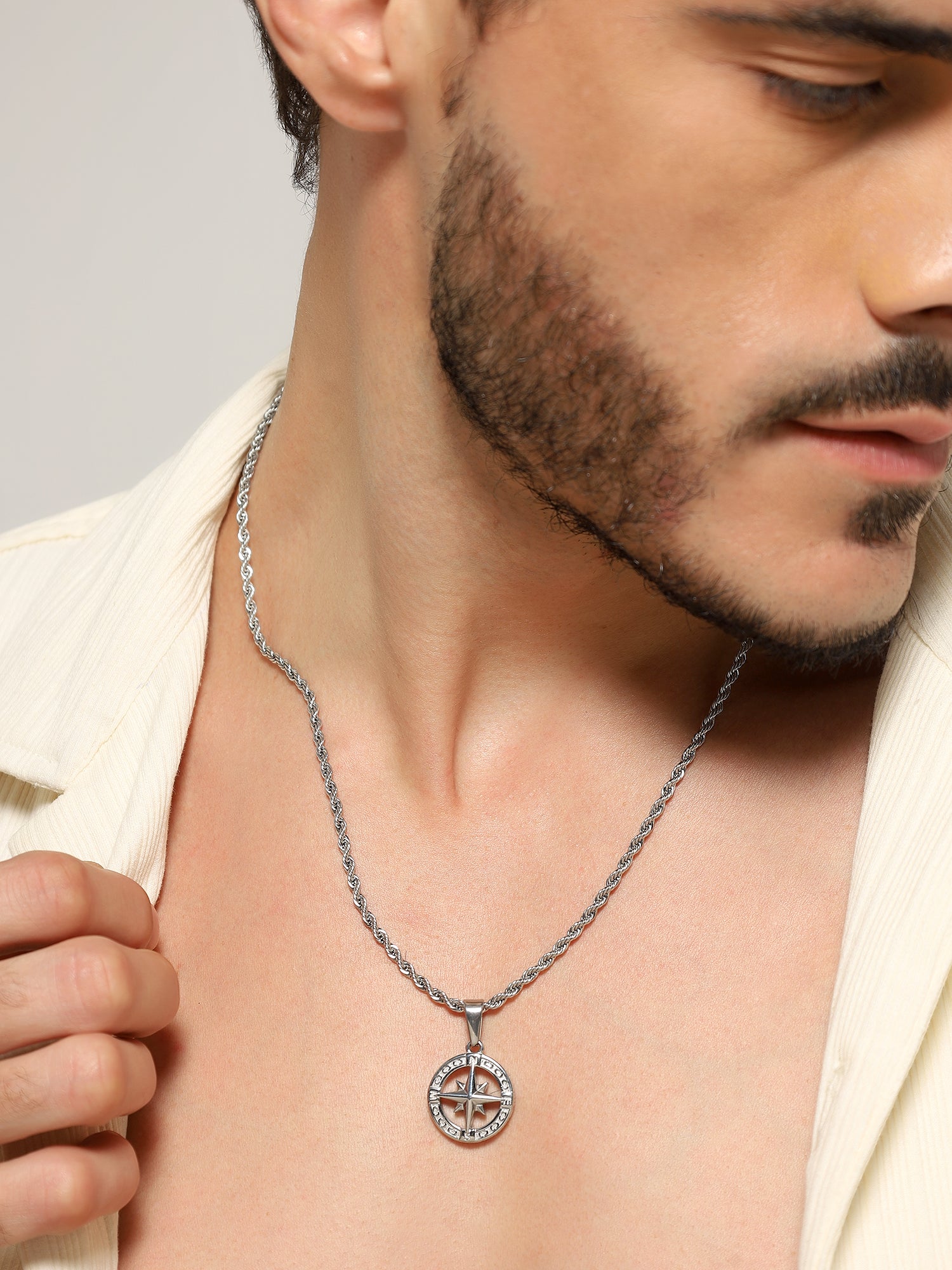 North Star Compass Pendant (Silver)