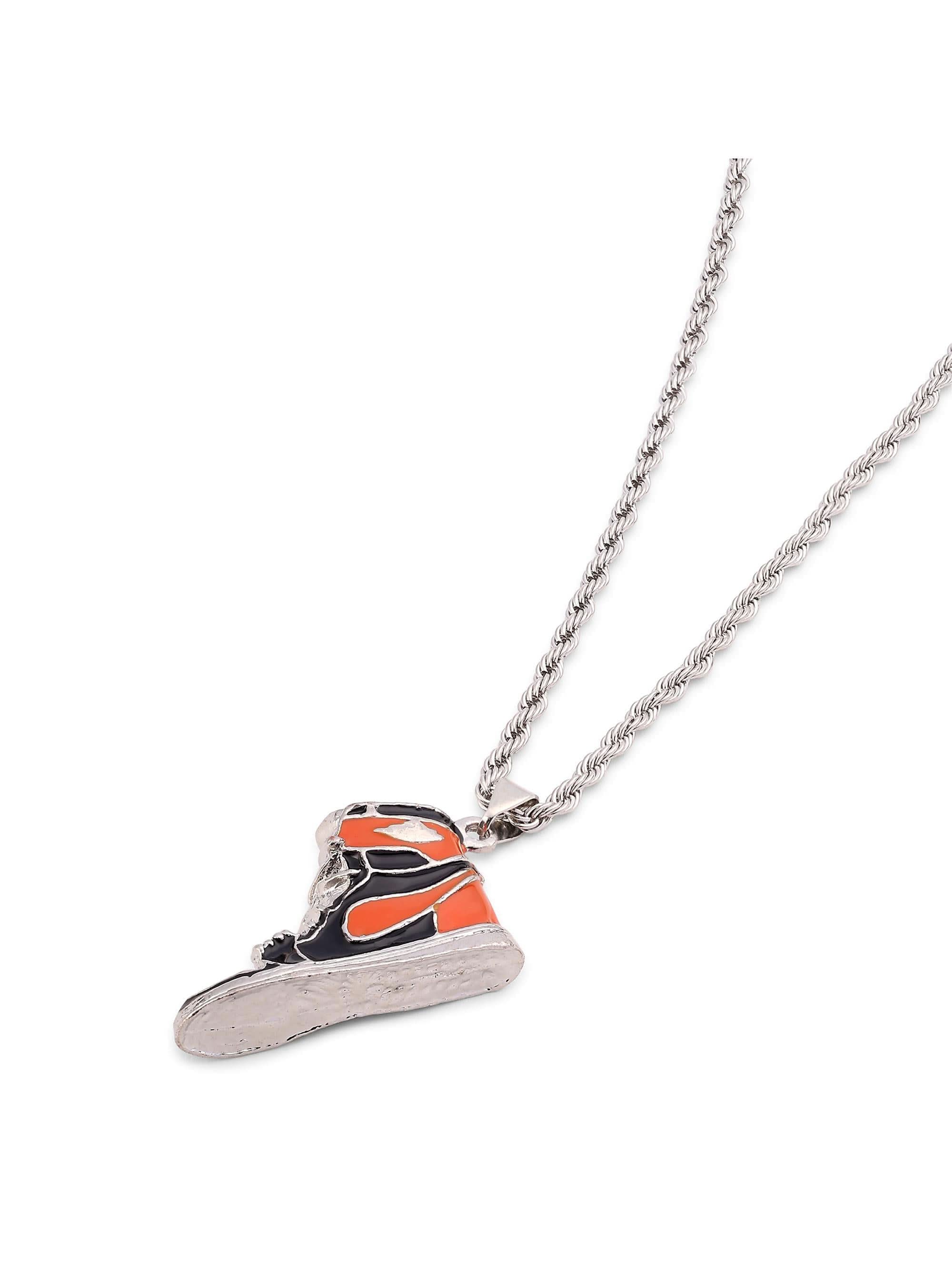 Sneaker Pendant in orange on white background — men's orange pendant