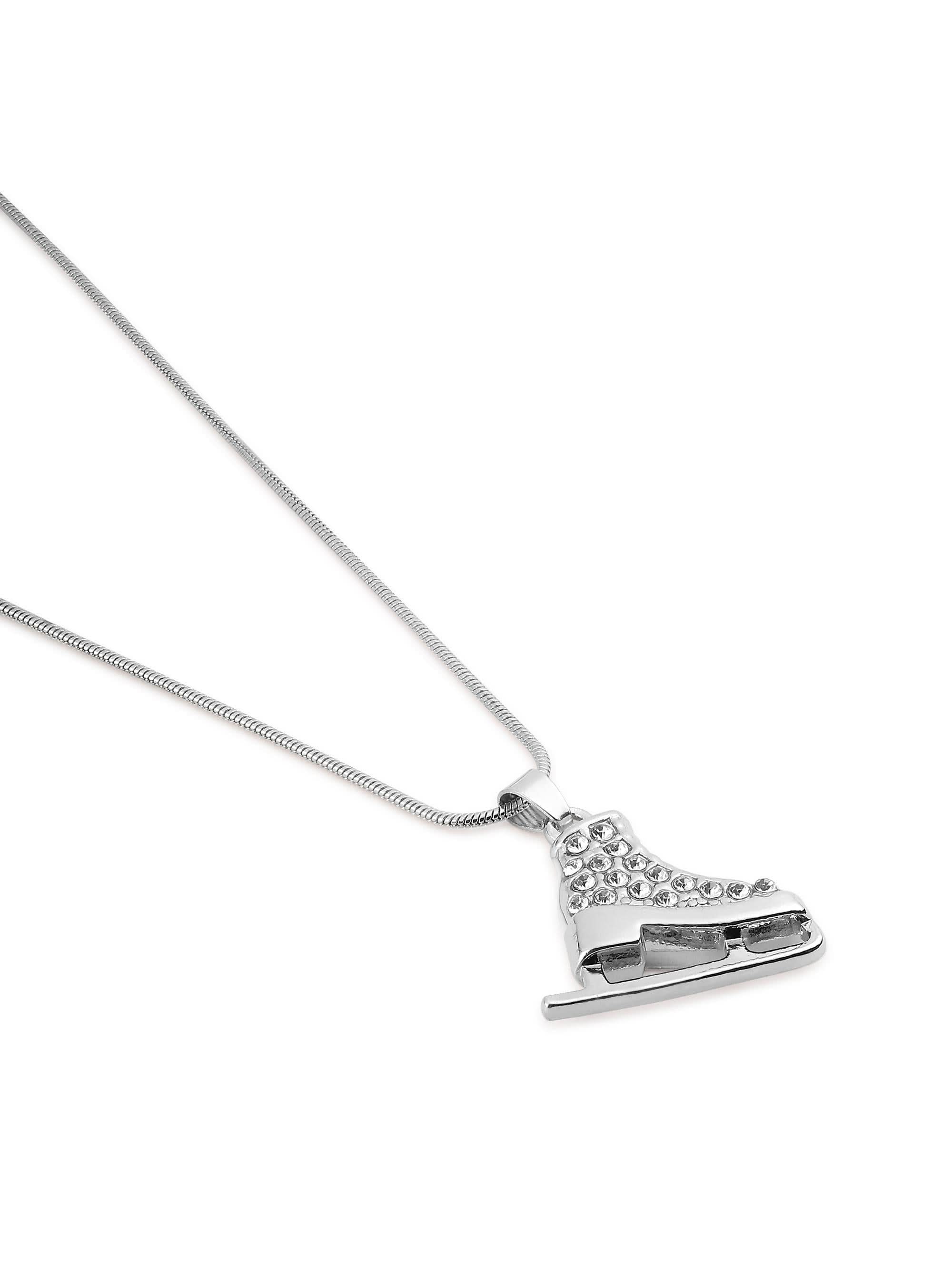 Zircon Skate Pendant in silver on white background — men's silver pendant