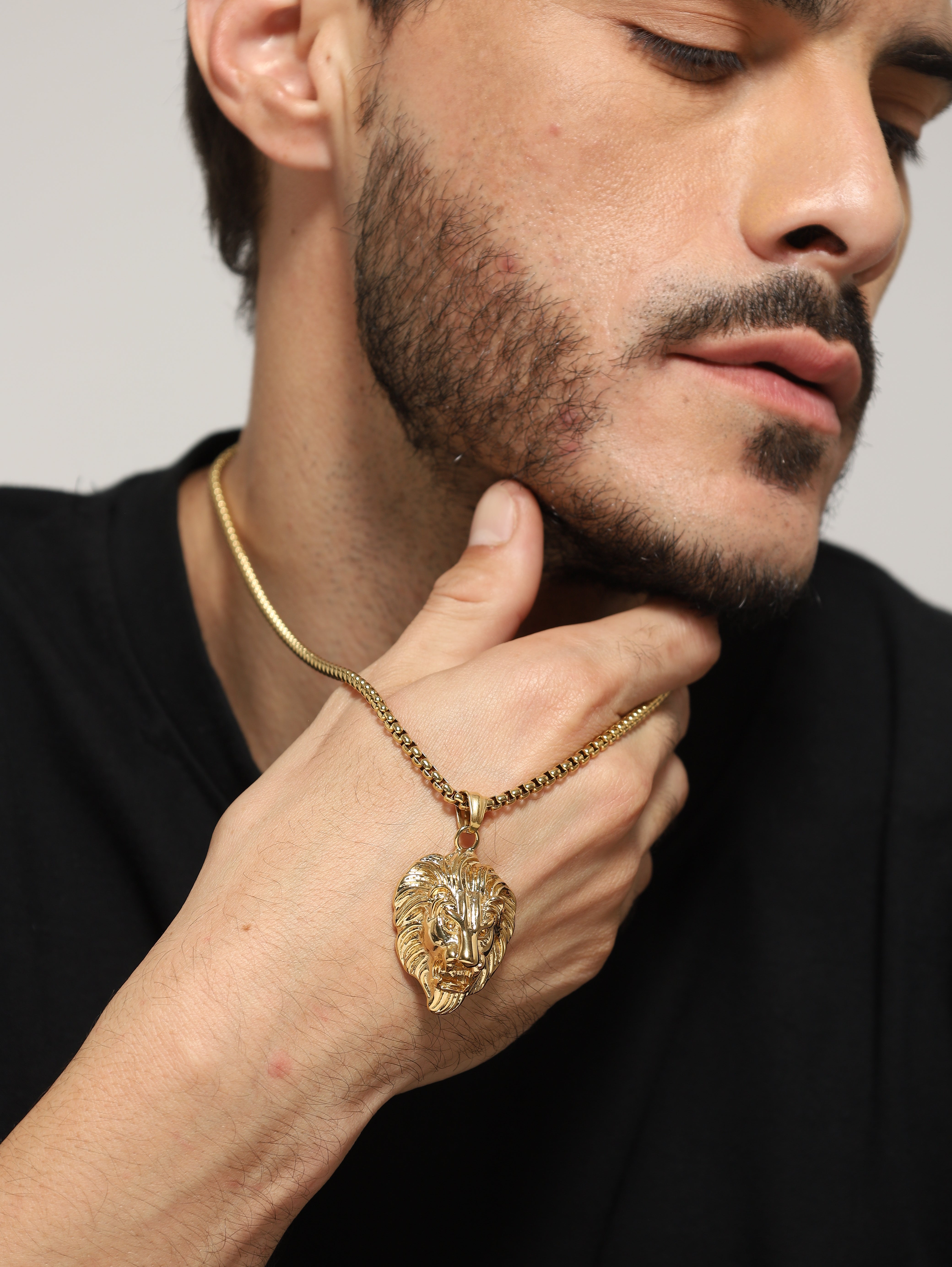 Lion Head Pendant (Gold)