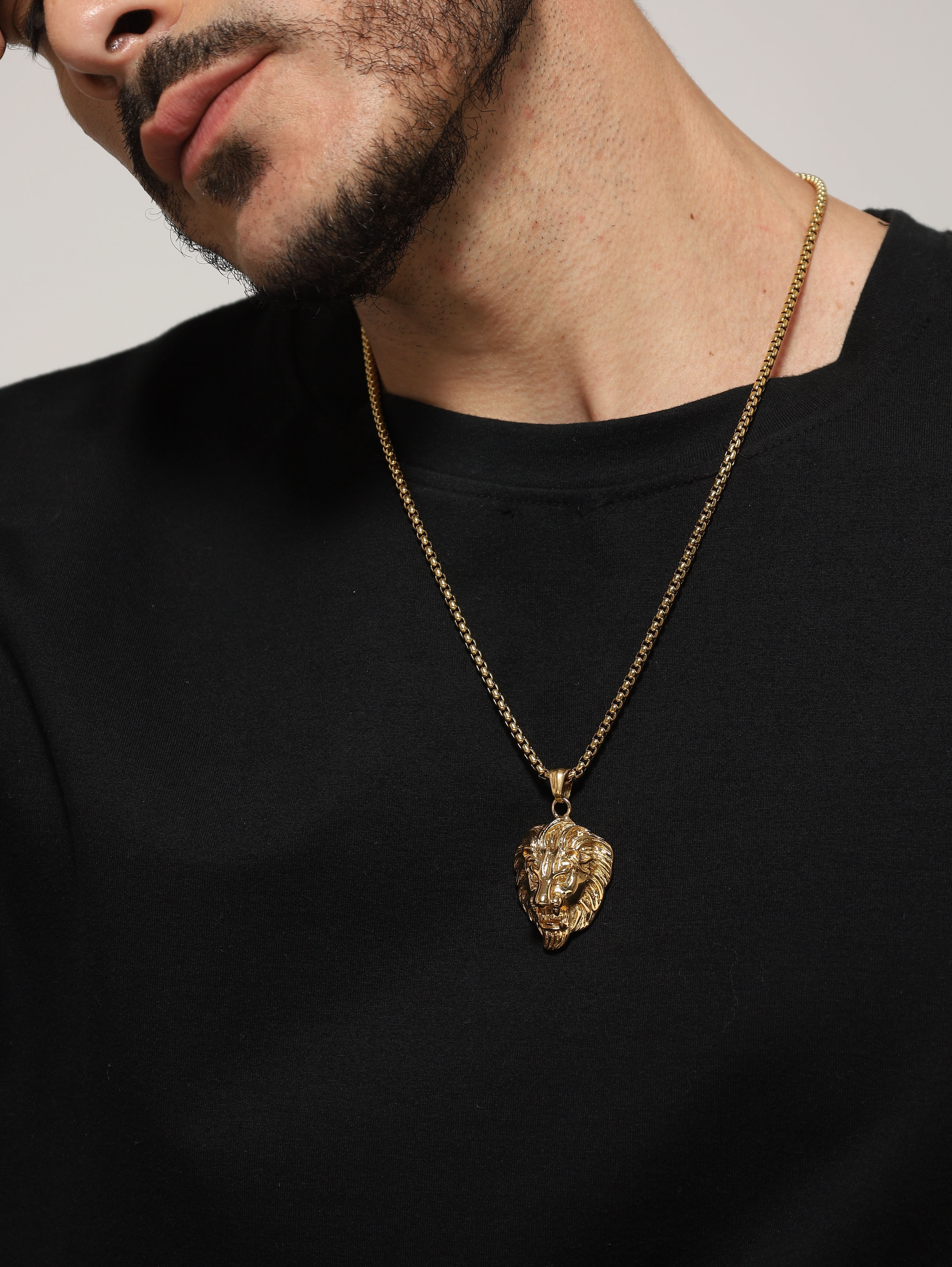 Lion Head Pendant (Gold)