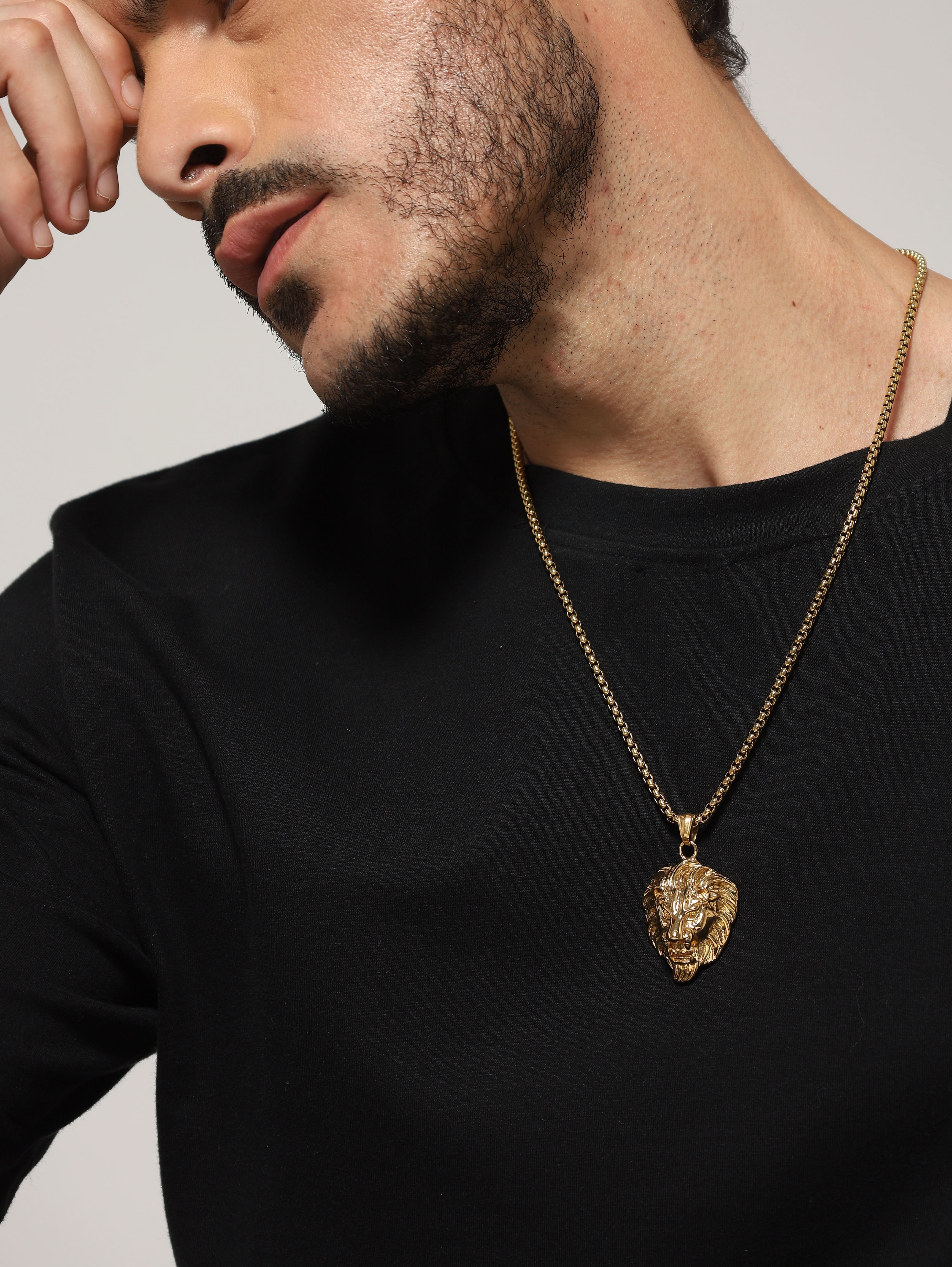 Lion Head Pendant (Gold)