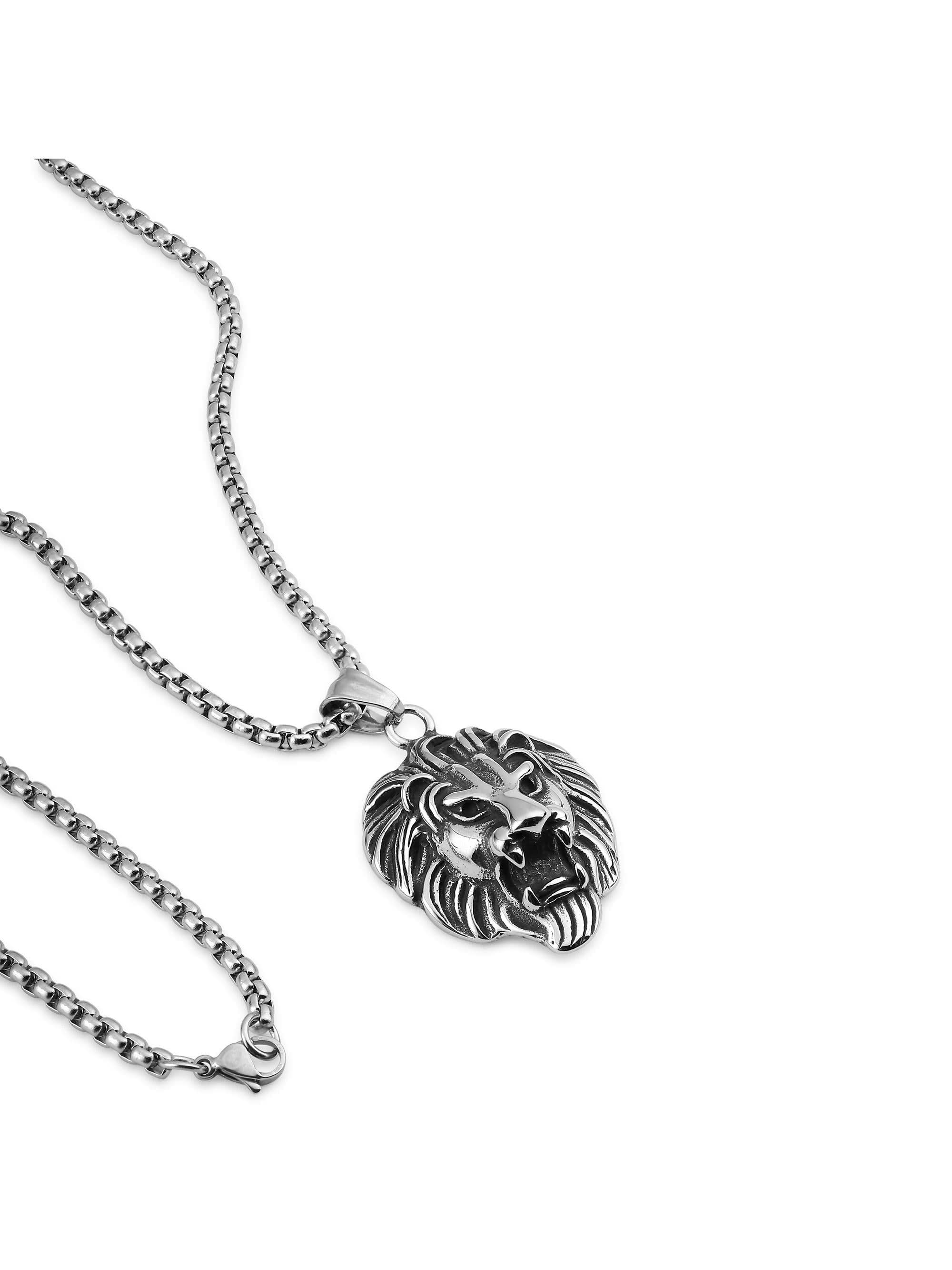 Lion Head Pendant (Silver)