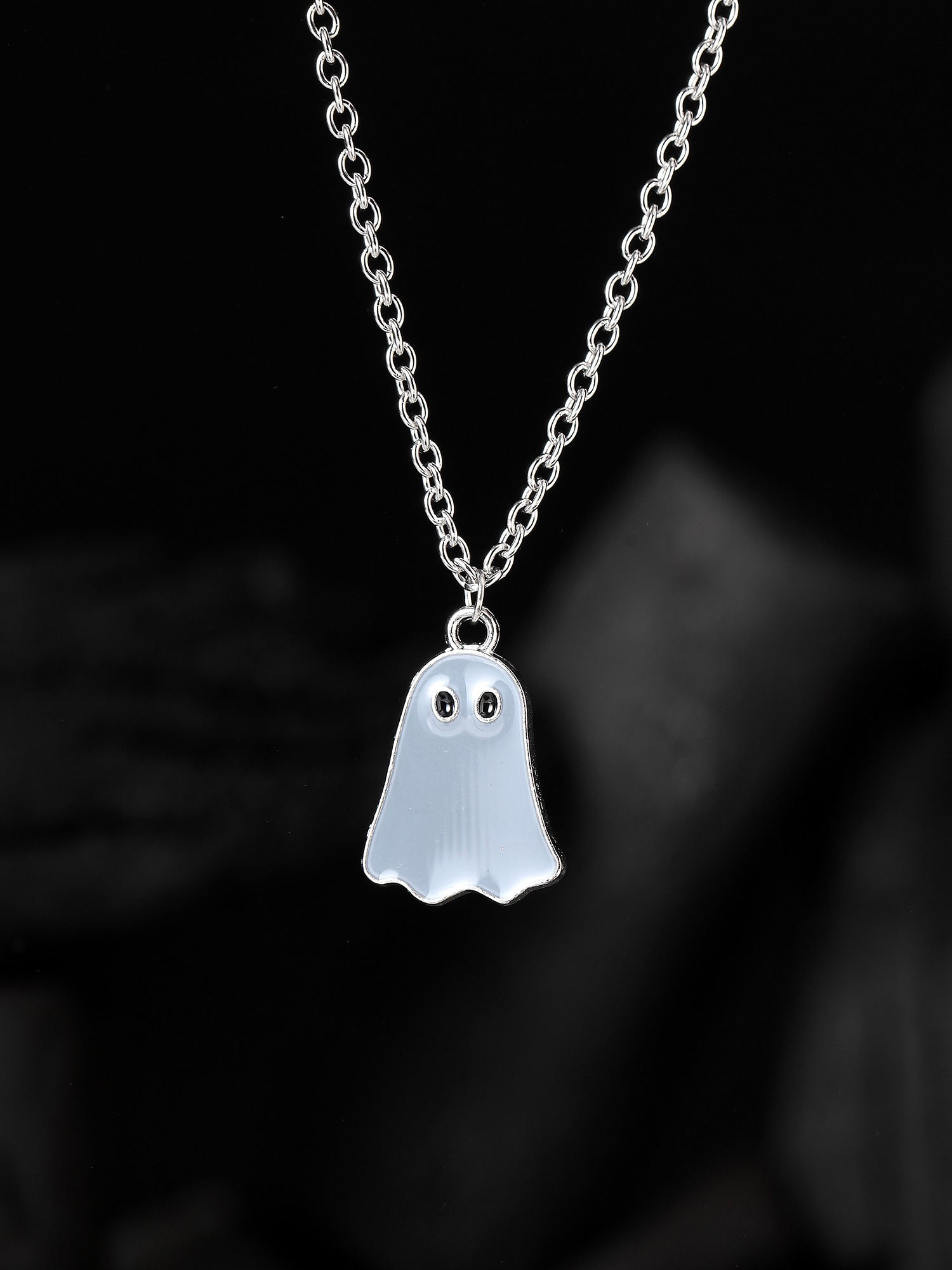 Halloween Cute Cartoon Ghost Pendant (White)