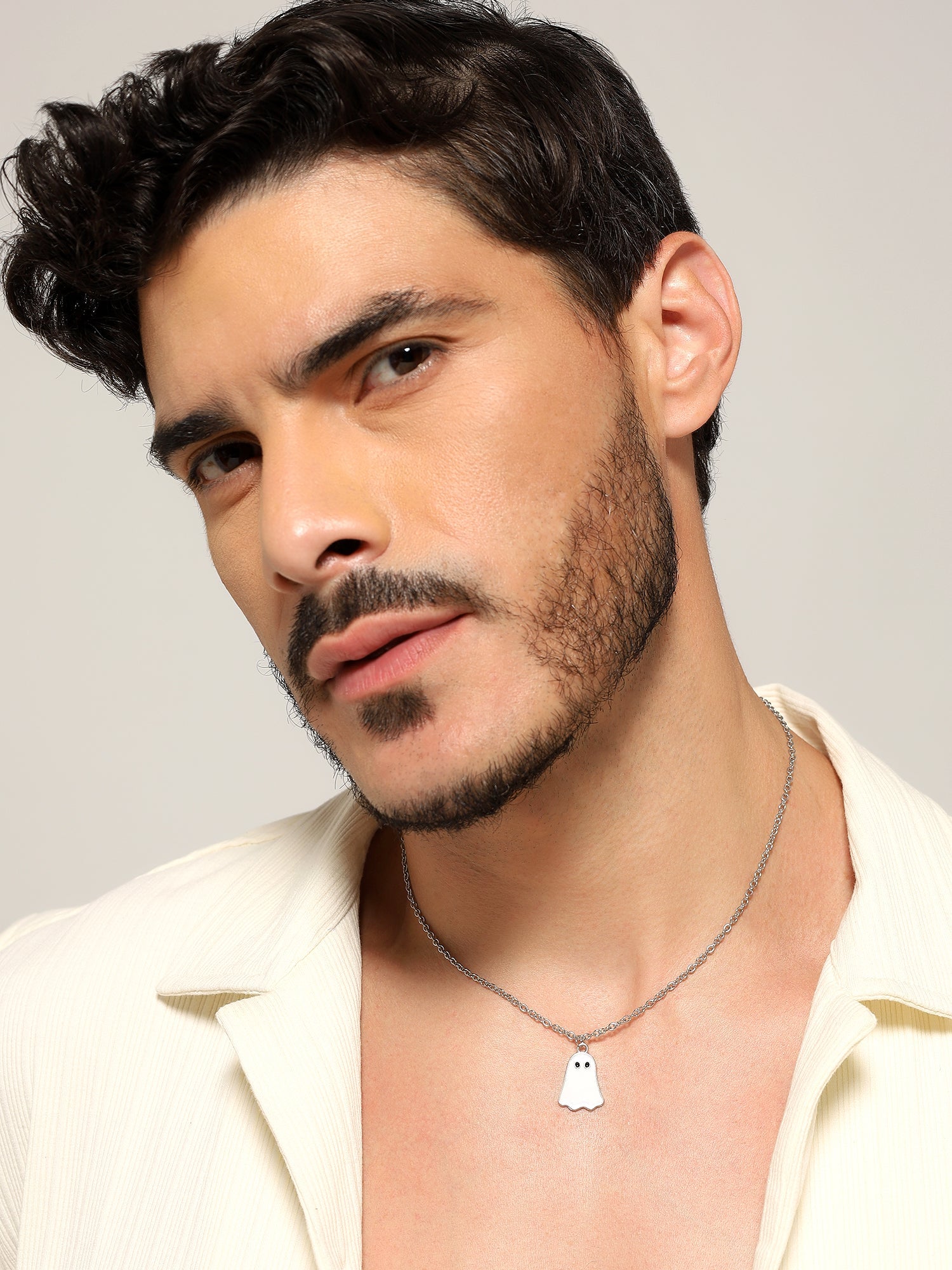 Halloween Cute Cartoon Ghost Pendant (White)