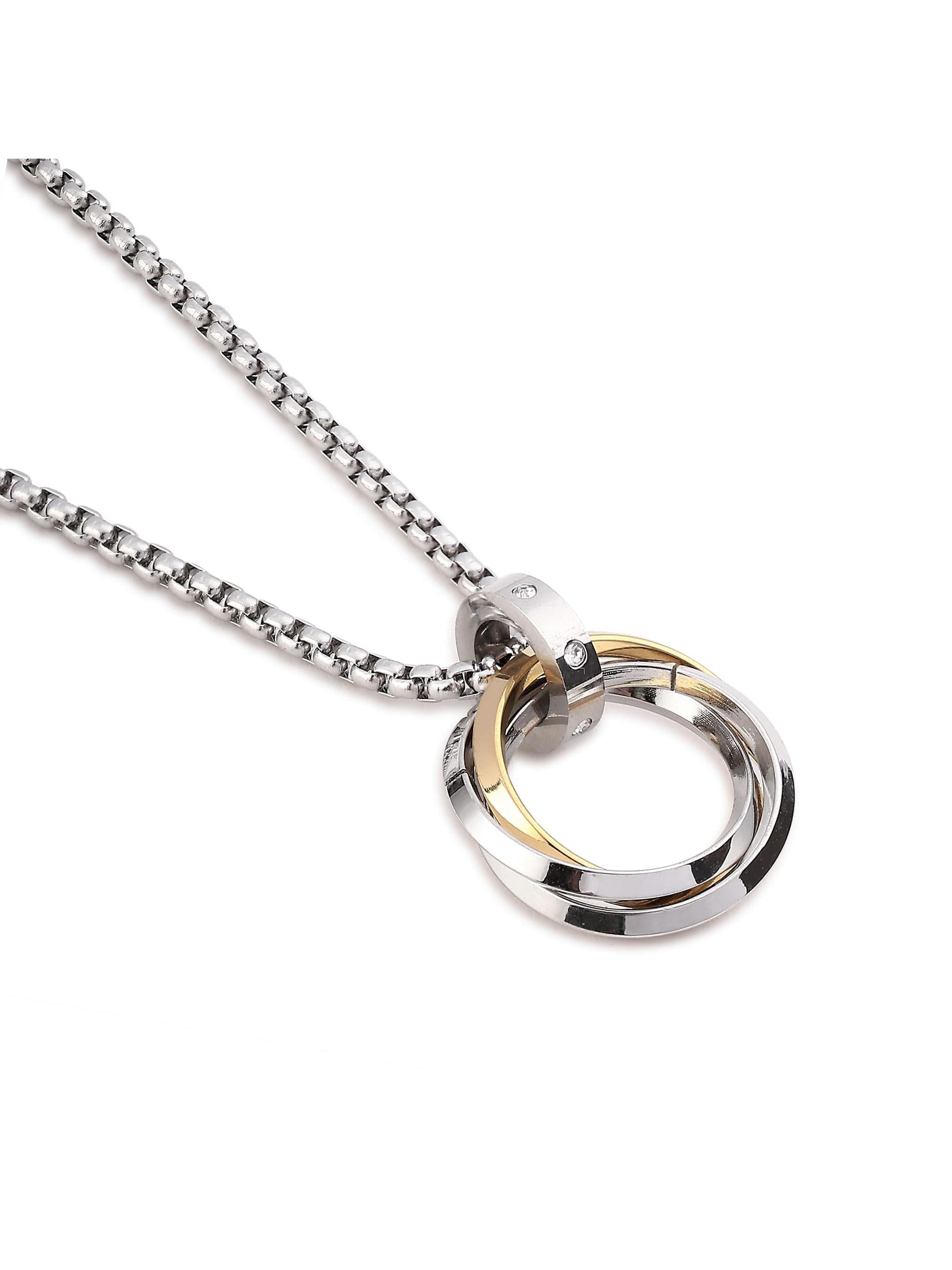 Three Rings Round Circle Pendant (Gold)
