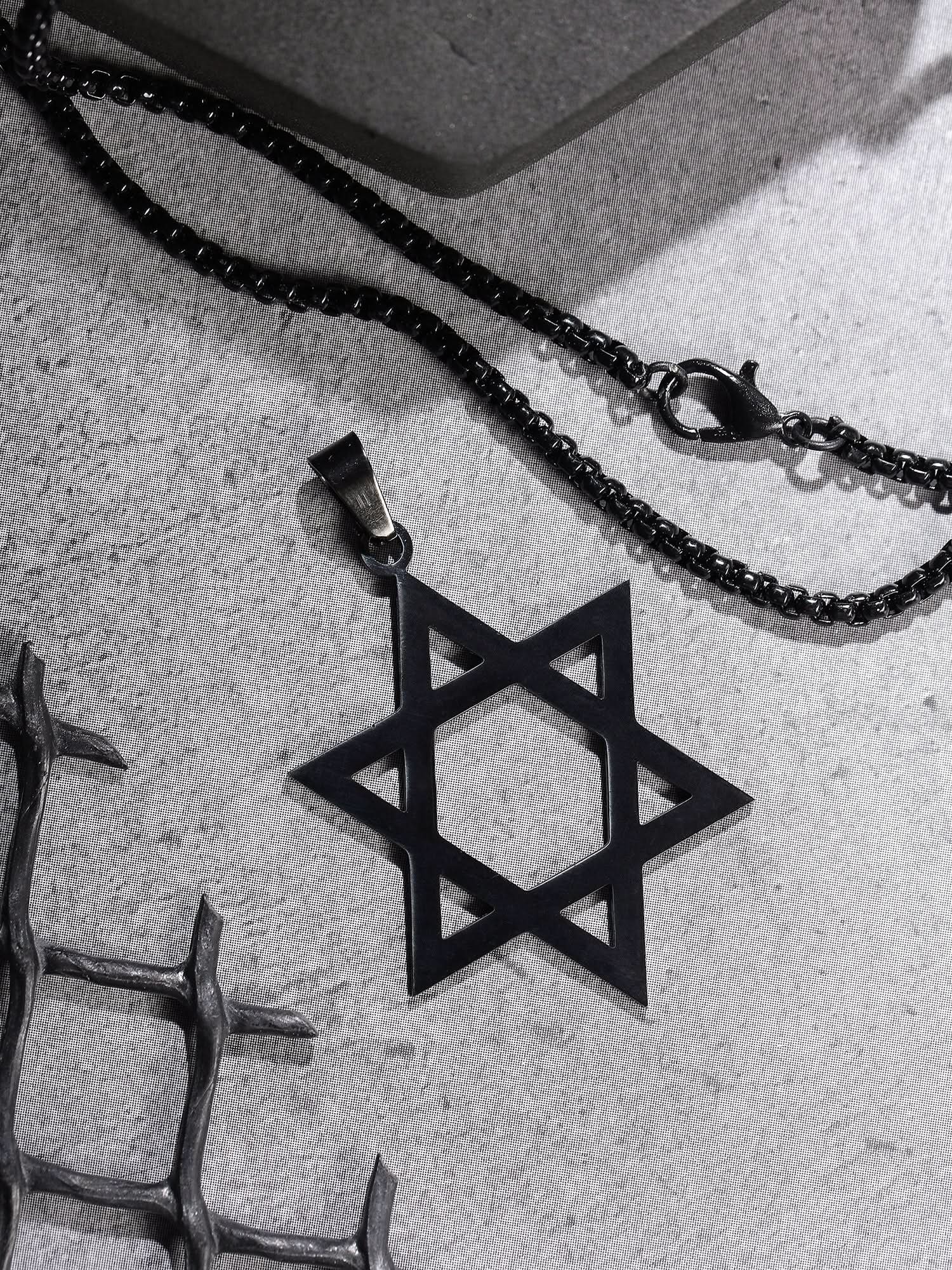 Six Pointed Star Pendant (Black)