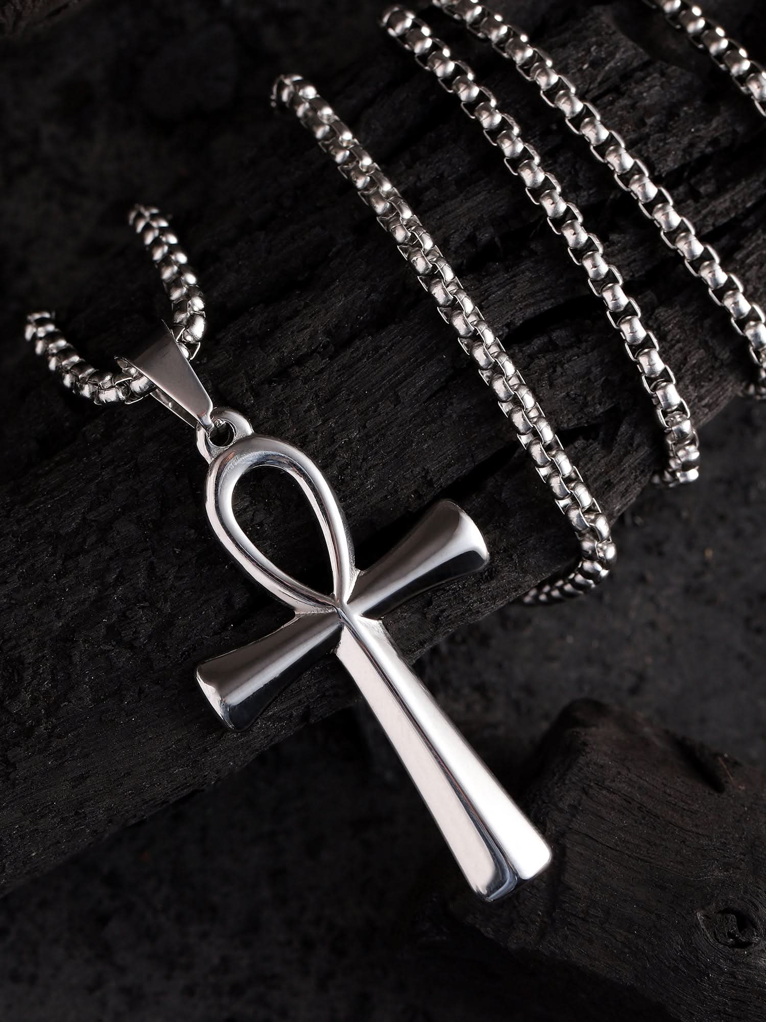 Egyptian Eye Crucifix Cross Pendant (Silver)