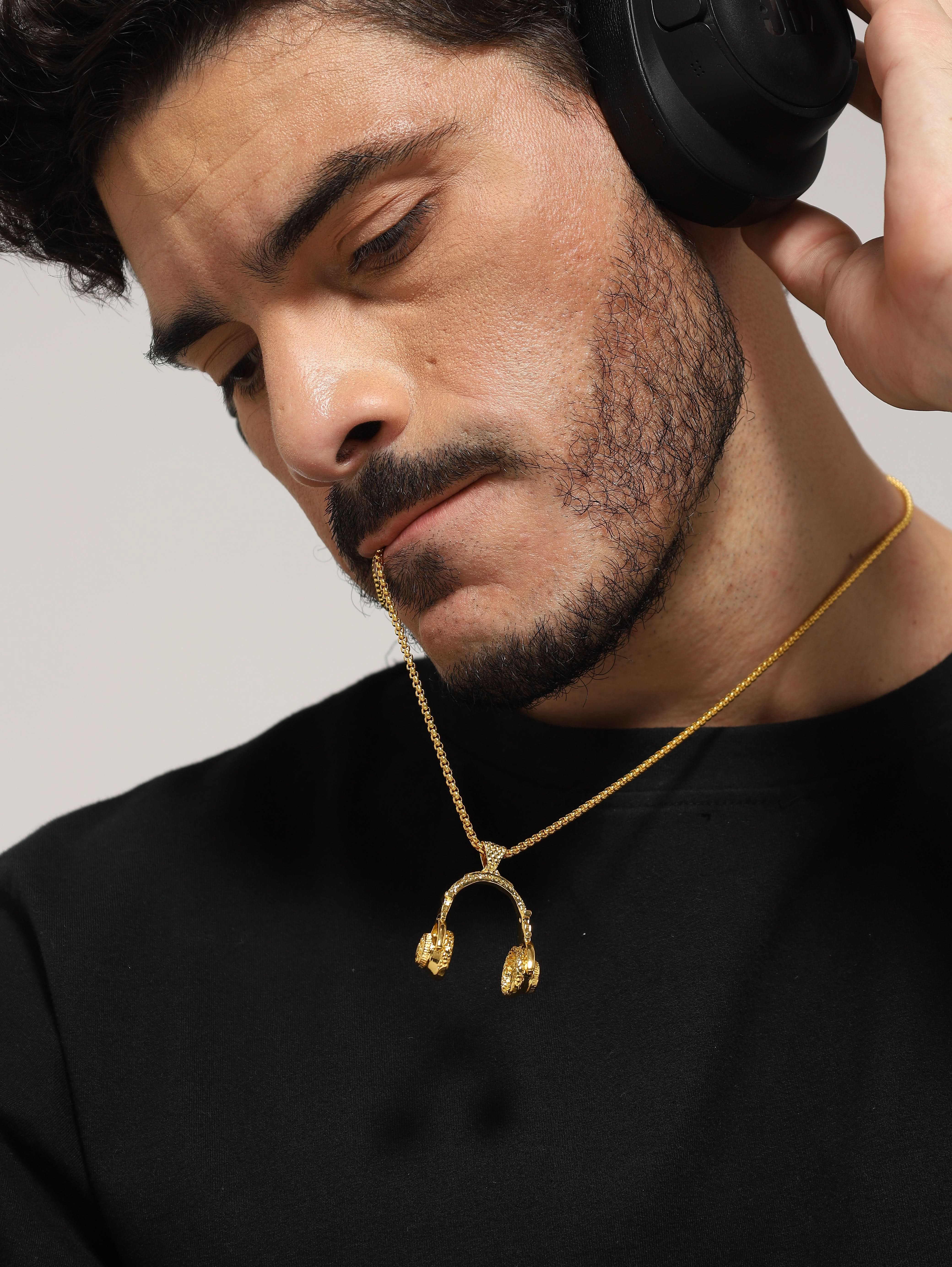 DJ Music Phone Pendant (Gold)