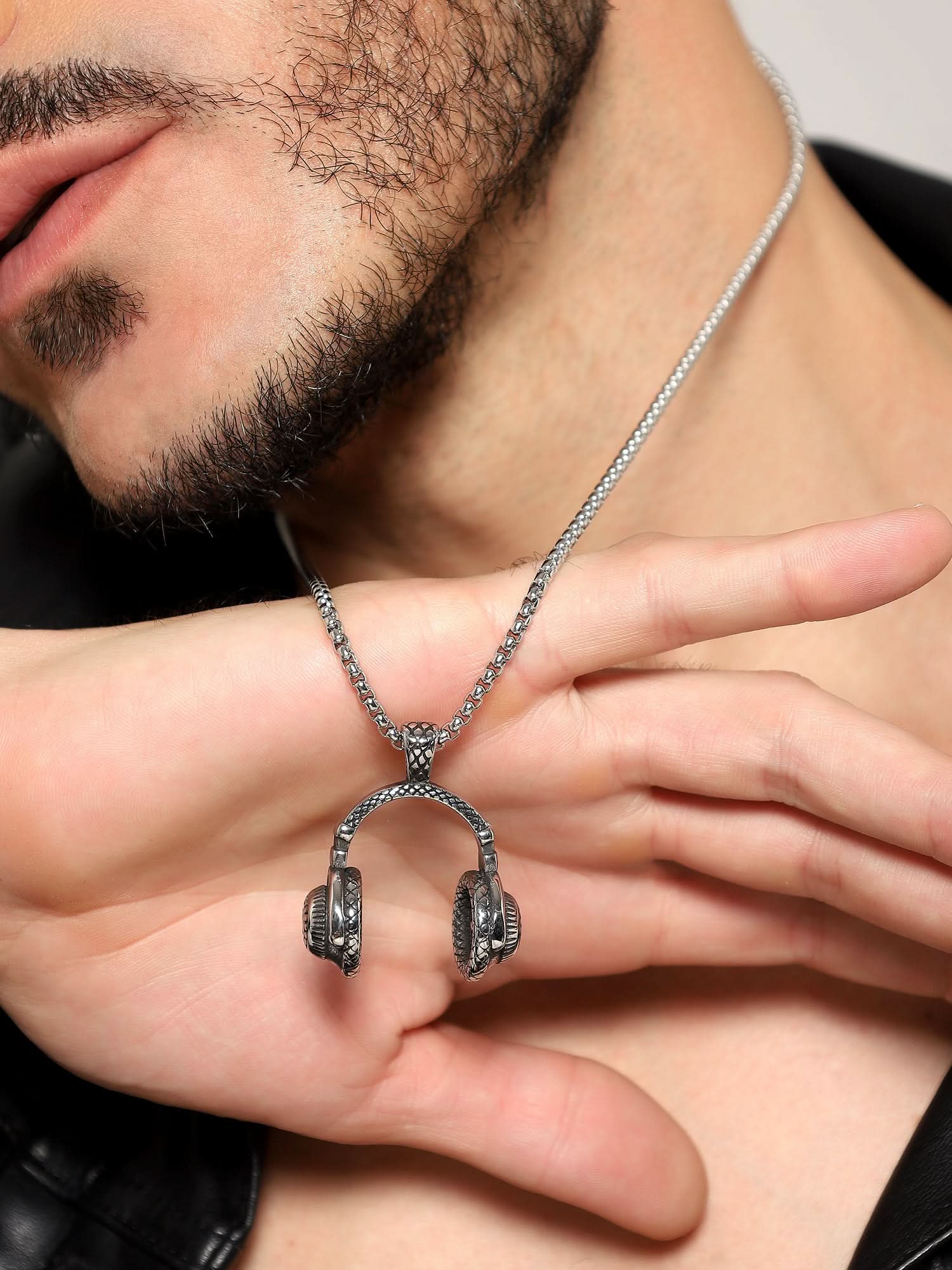 DJ Music Phone Pendant (Silver)