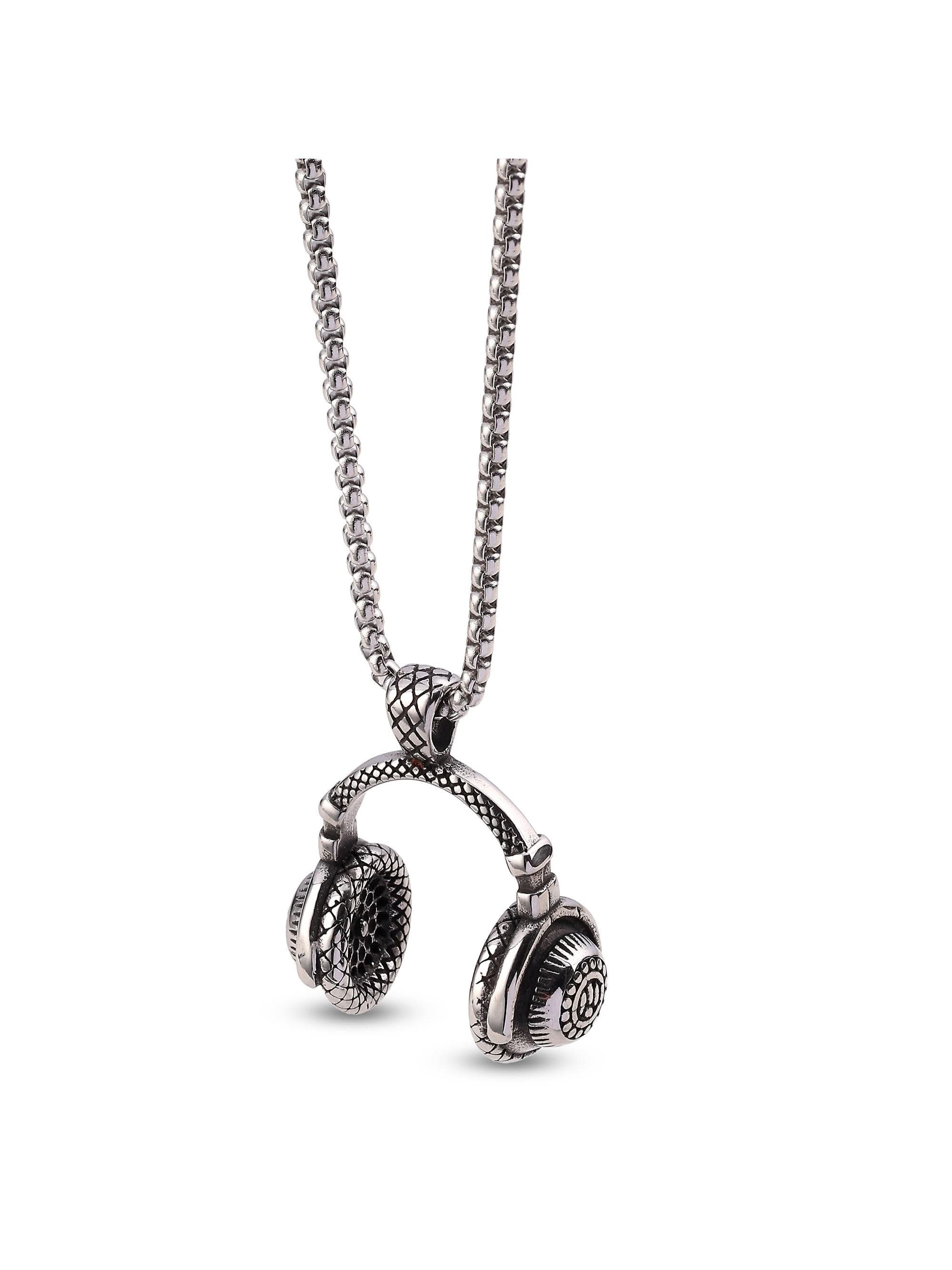 DJ Music Phone Pendant (Silver)