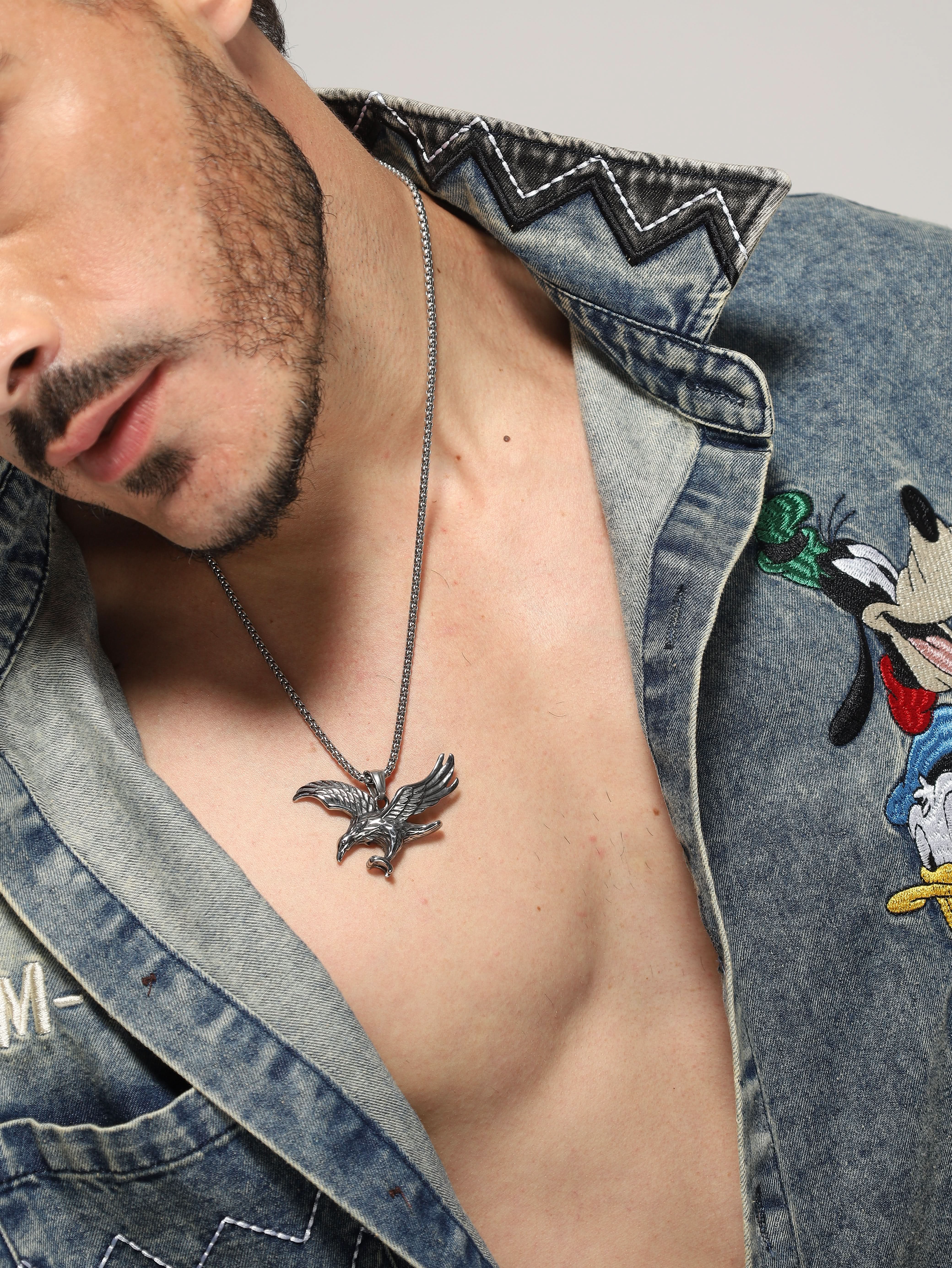 Eagle Spreading Wings Pendant (Silver)