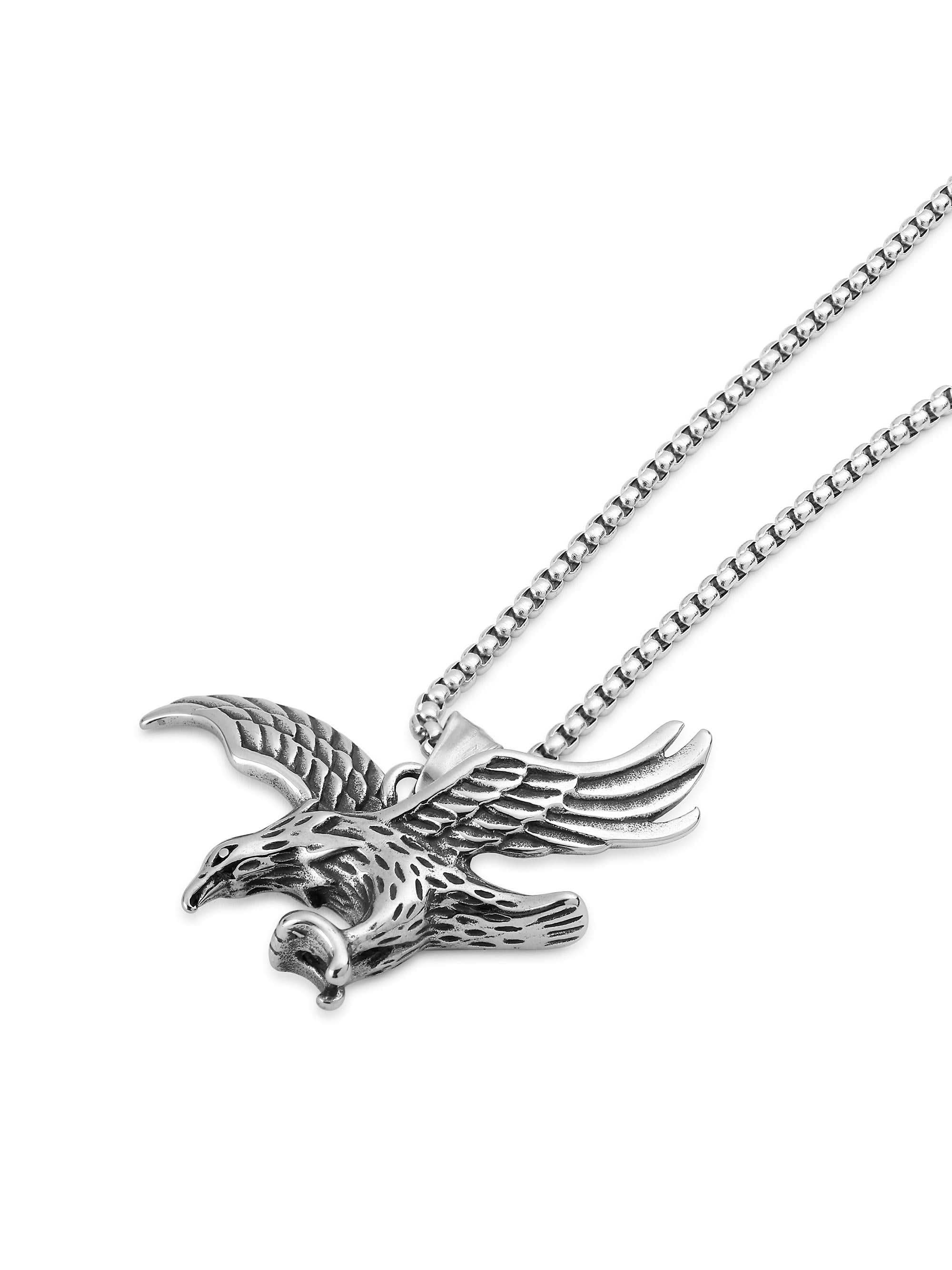 Eagle Spreading Wings Pendant (Silver)