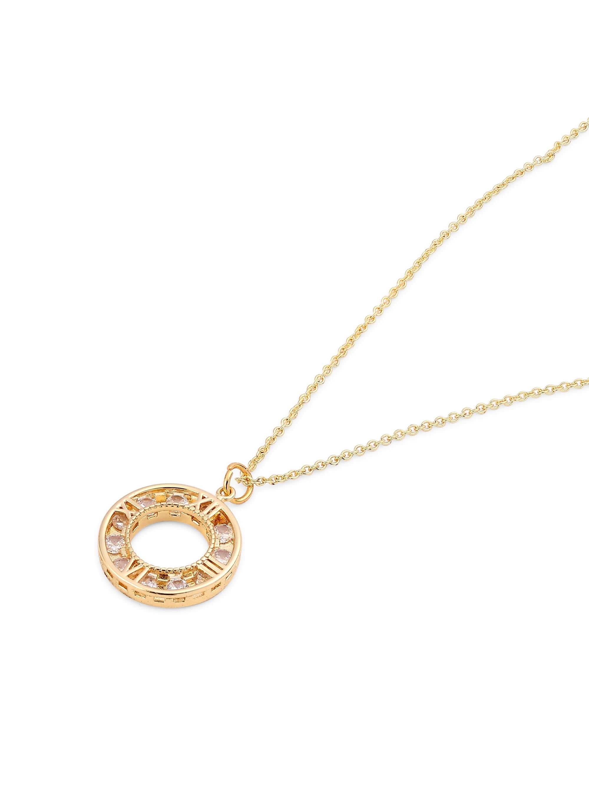 Zenith Orb Circle Pendant in gold on white background — men's gold pendant
