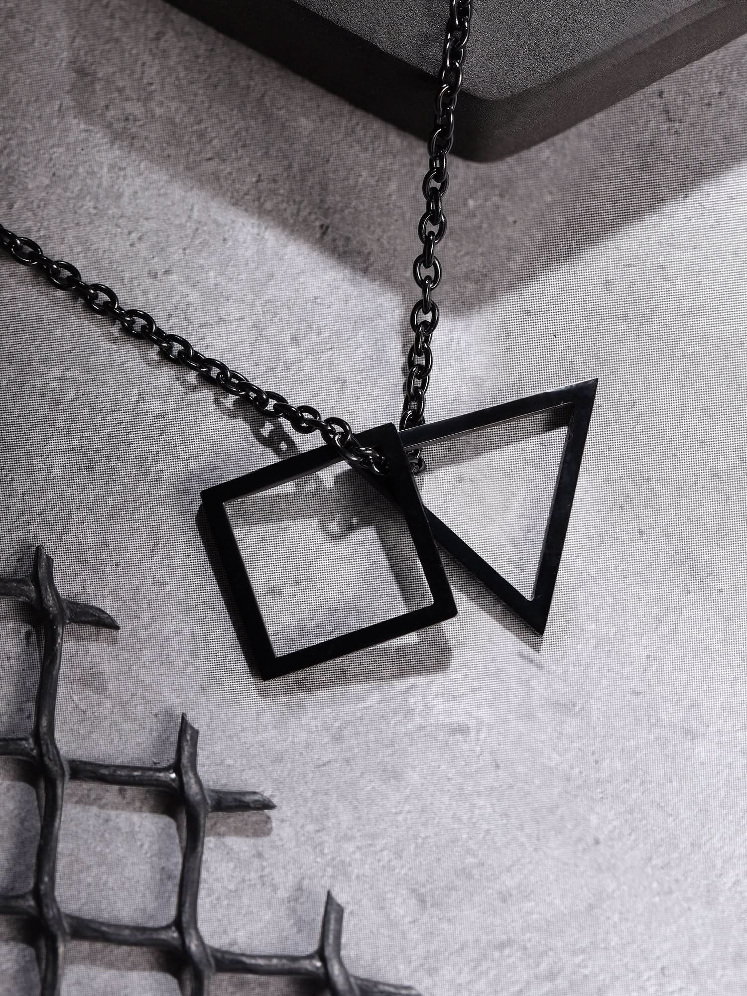 Square Triangle Designer Pendant (Black)