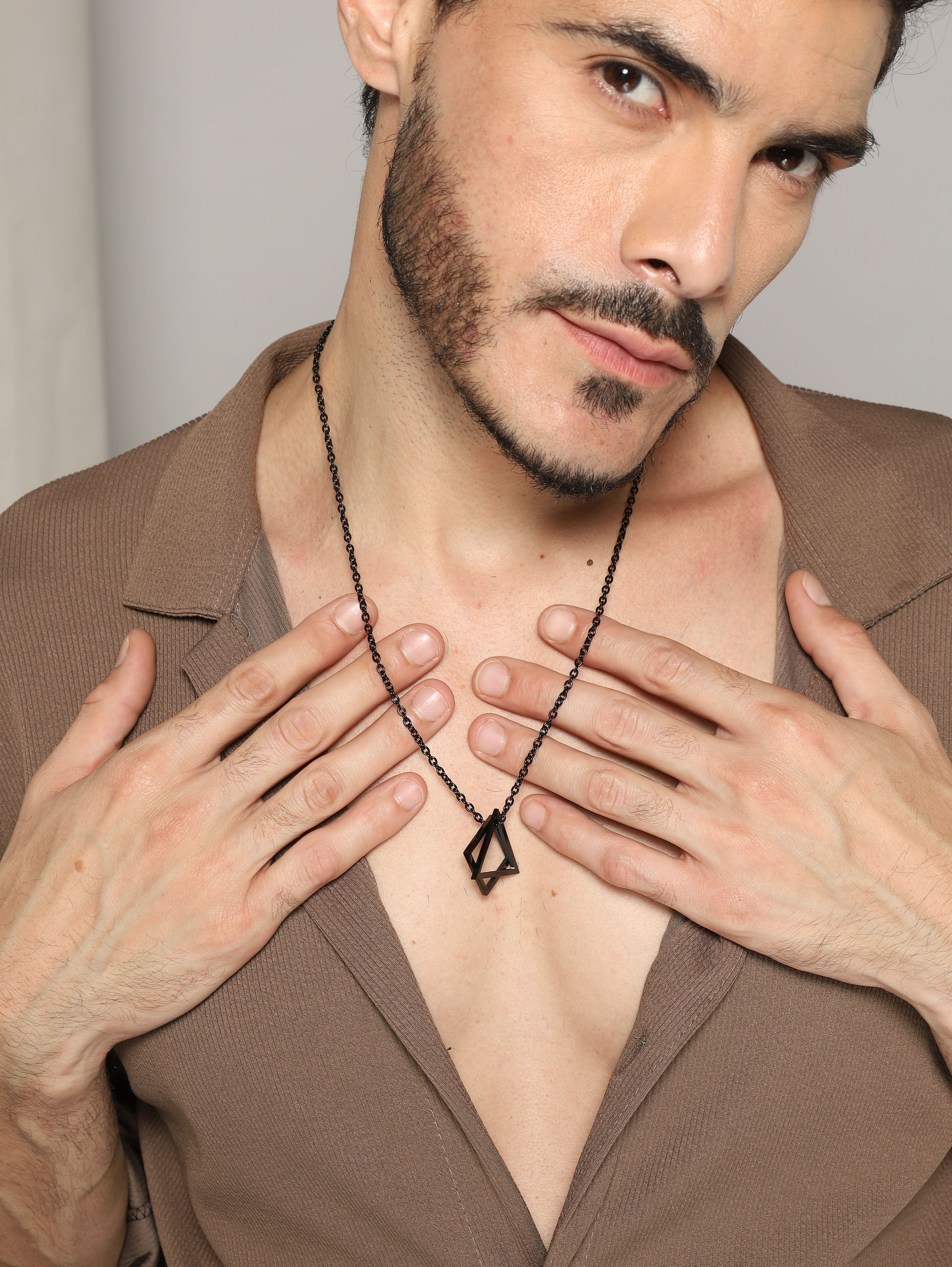 Square Triangle Designer Pendant (Black)