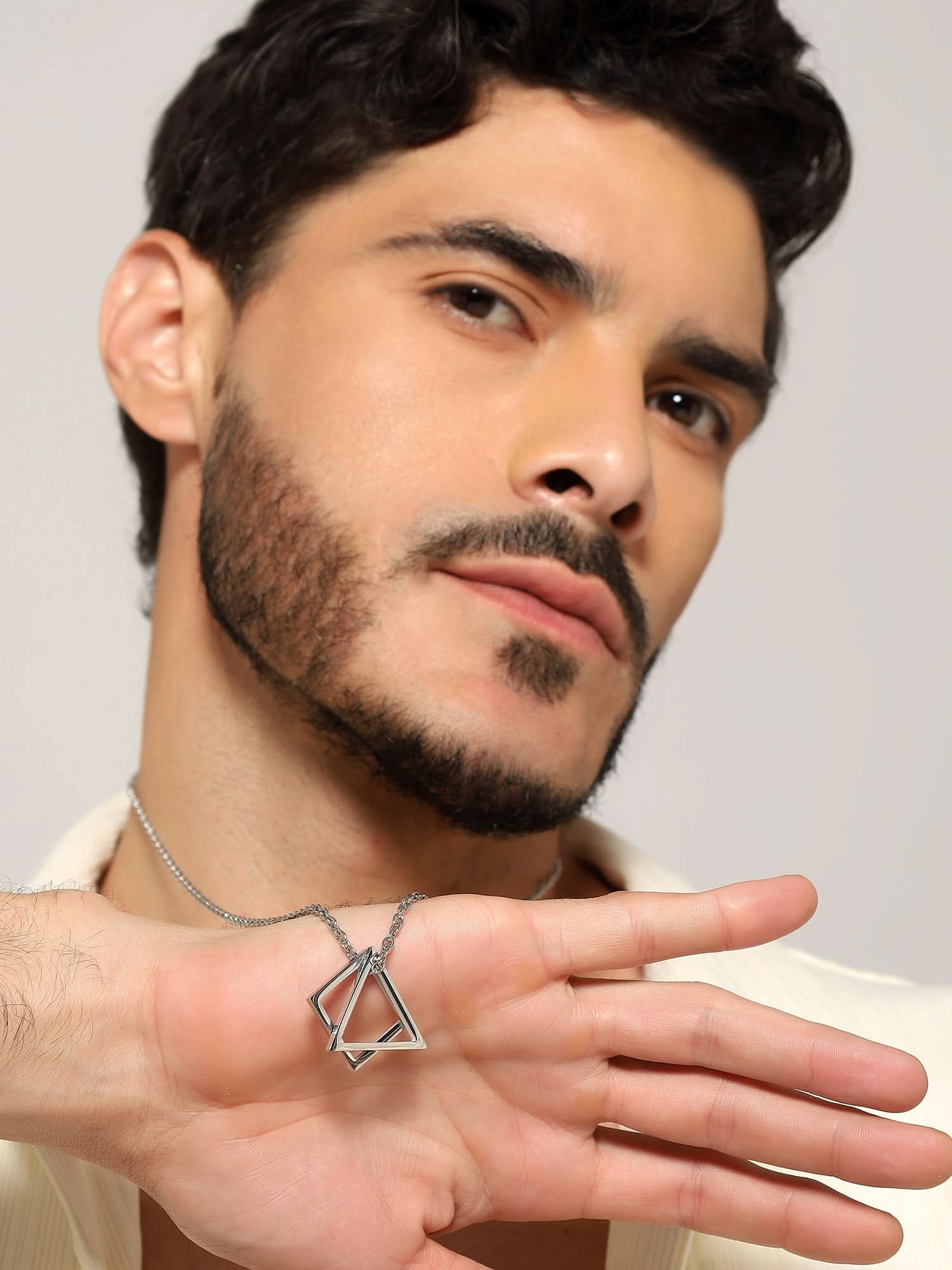 Square Triangle Designer Pendant (Silver)