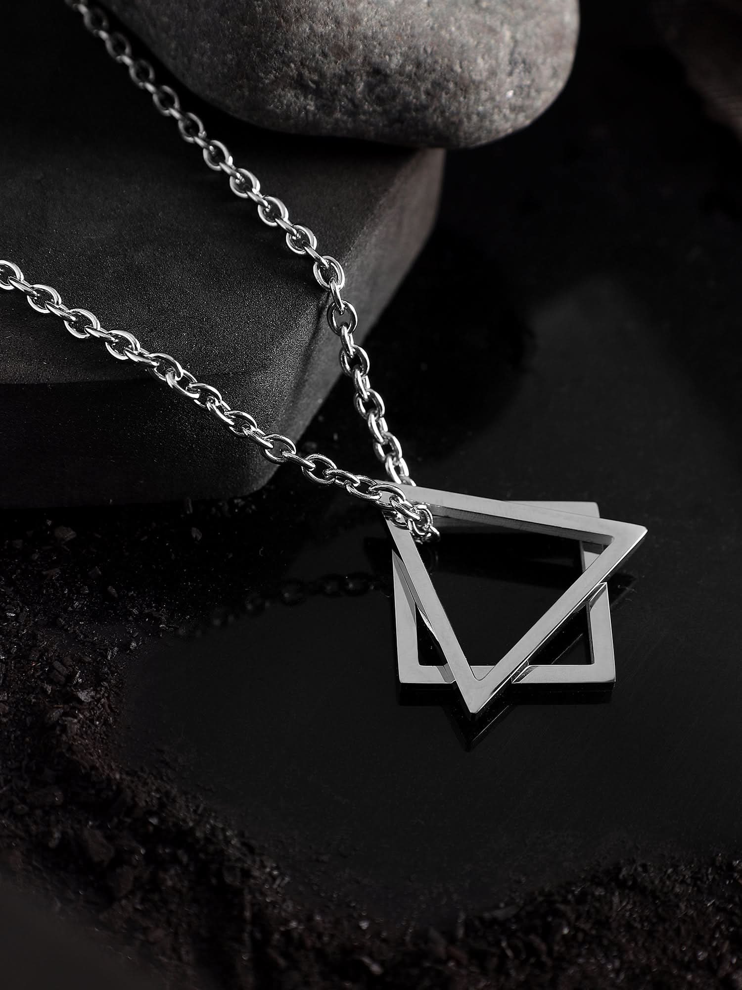 Square Triangle Designer Pendant (Silver)