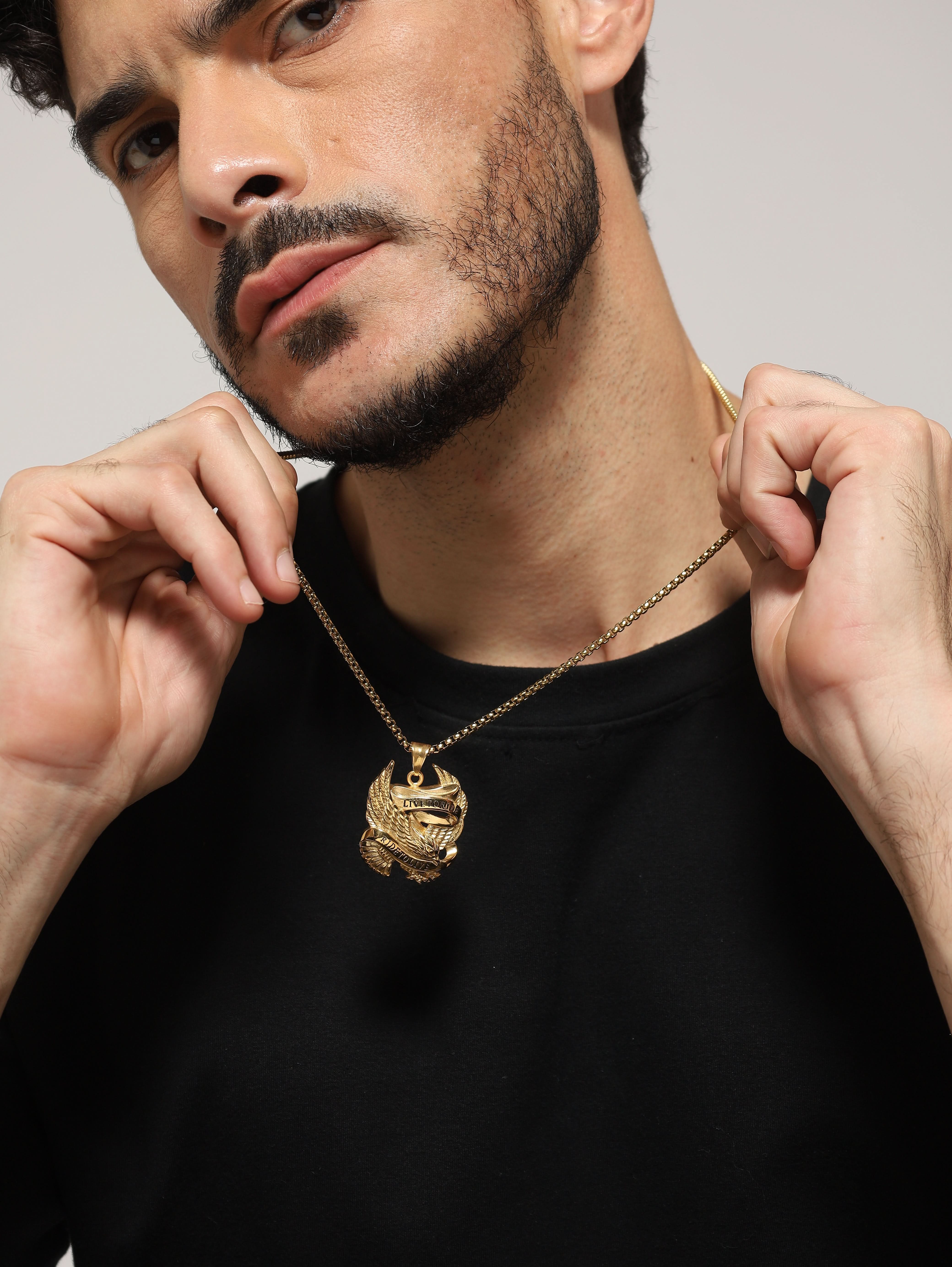 Biker Spirit Rider Pendant (Gold)