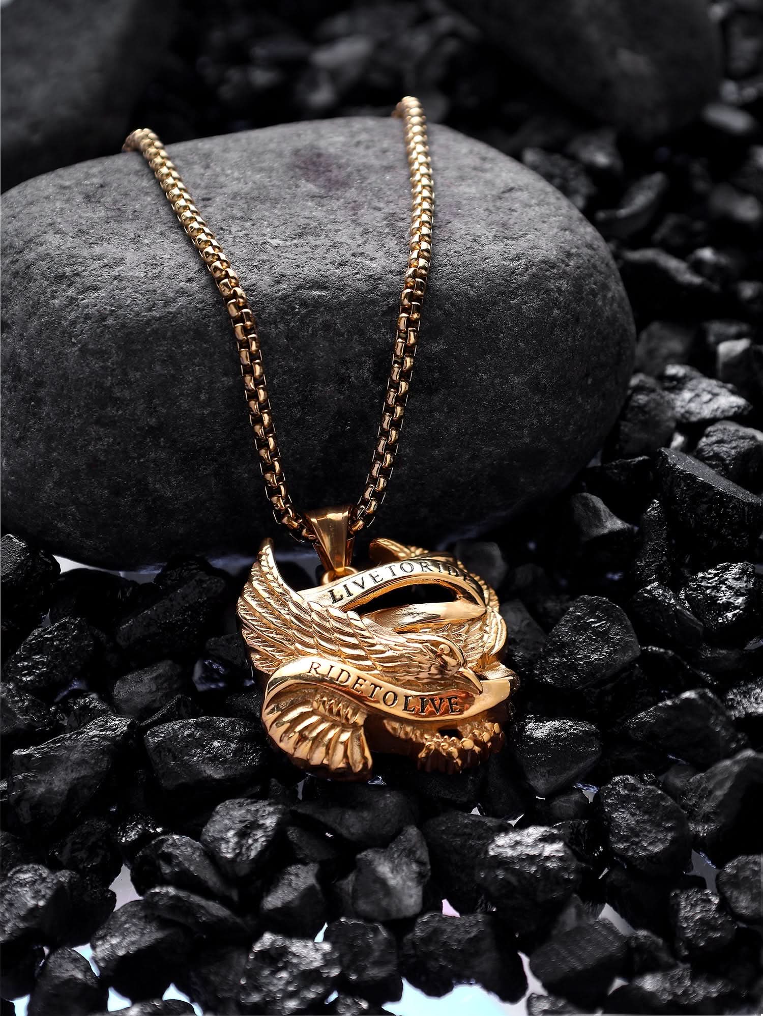 Biker Spirit Rider Pendant (Gold)