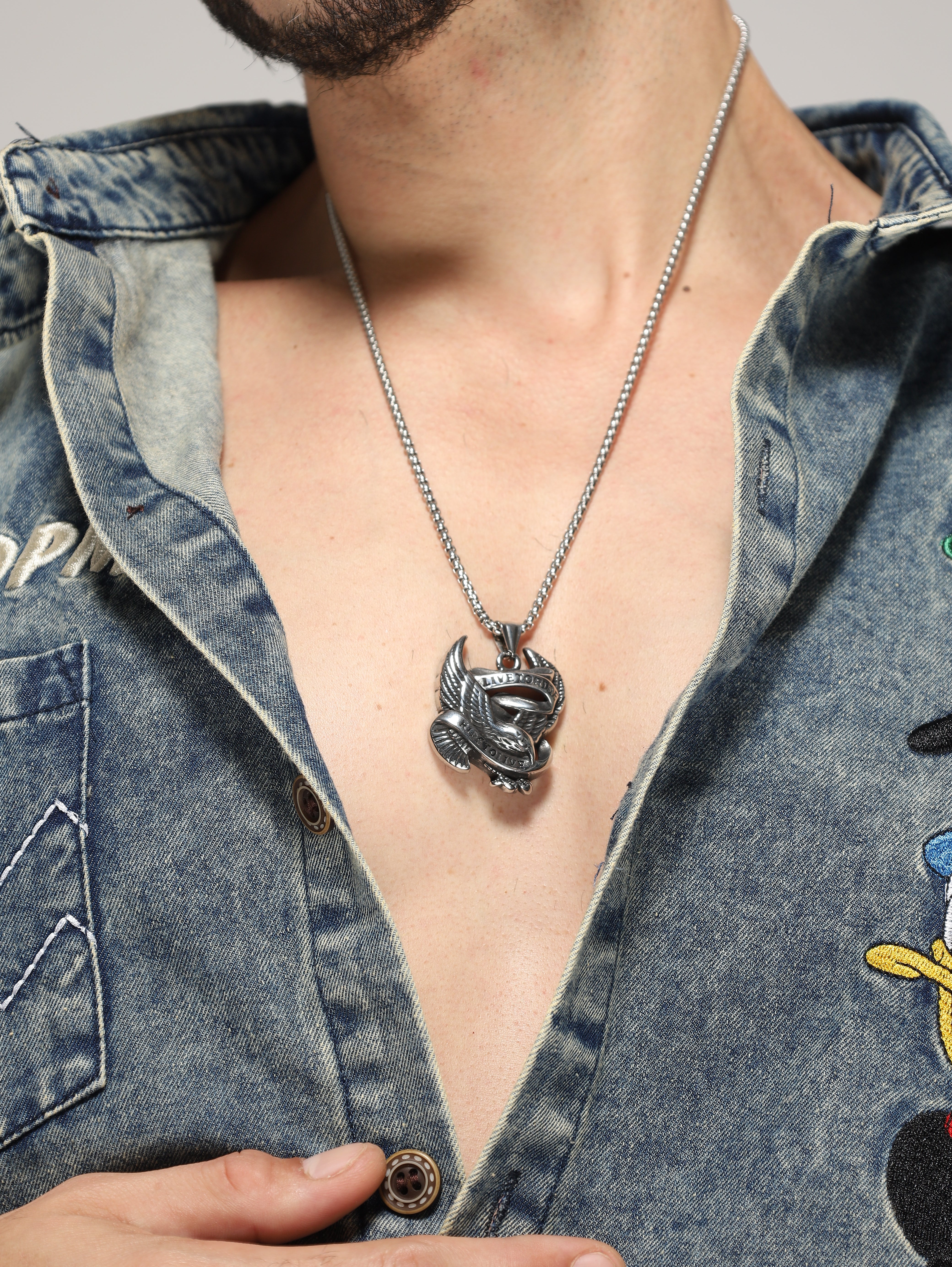 Biker Spirit Rider Pendant (Silver)